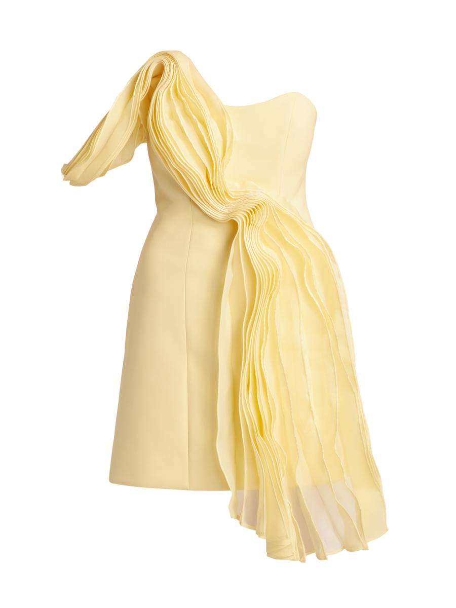 新品タグ付 アパルトモン Linen Side Slit PT イエロー Acler Merridale Pleated Strapless Minidress | Saks Fifth Avenue