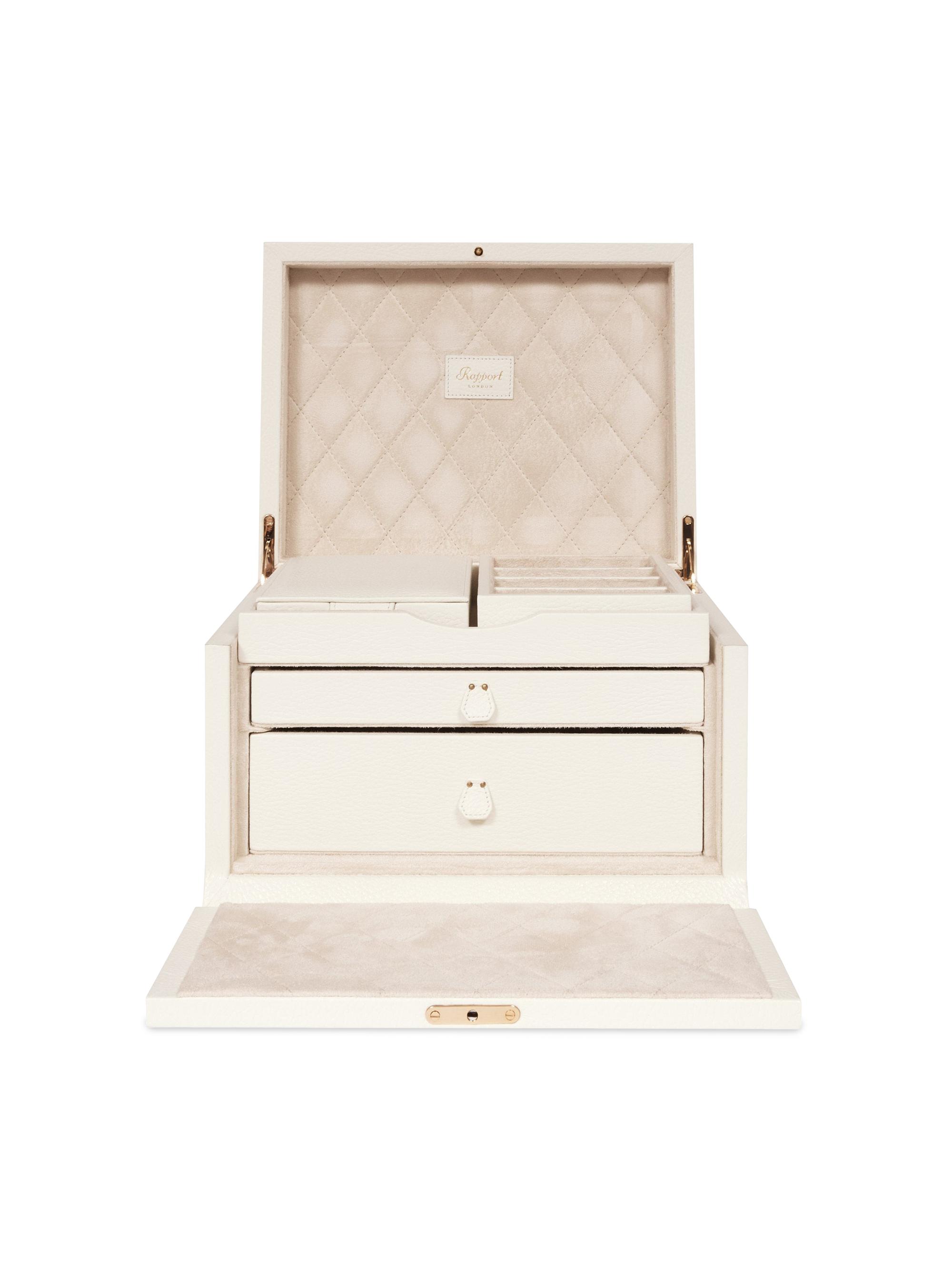 Rapport London Men's Tuxedo Leather Jewelry Box - White