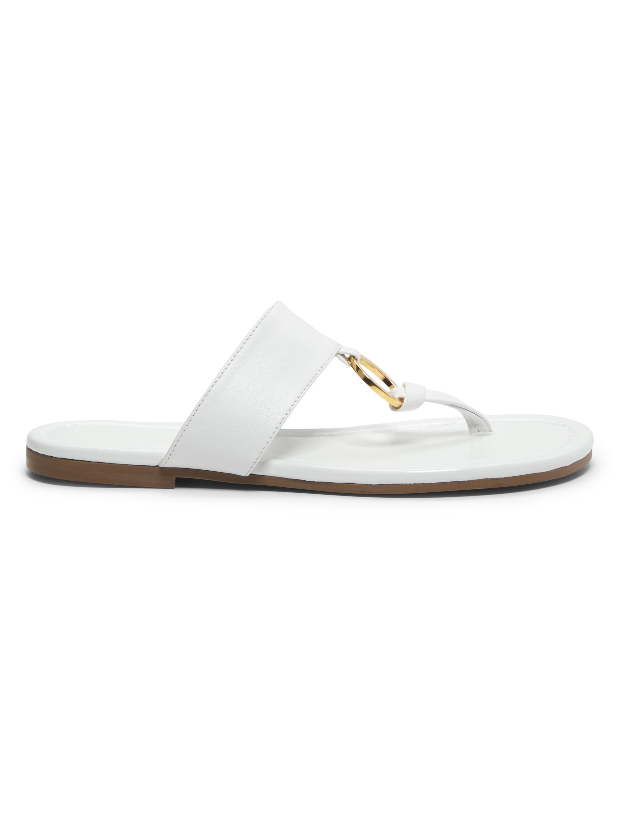 Odissì Women's Olivia Leather Flat Sandals - White
