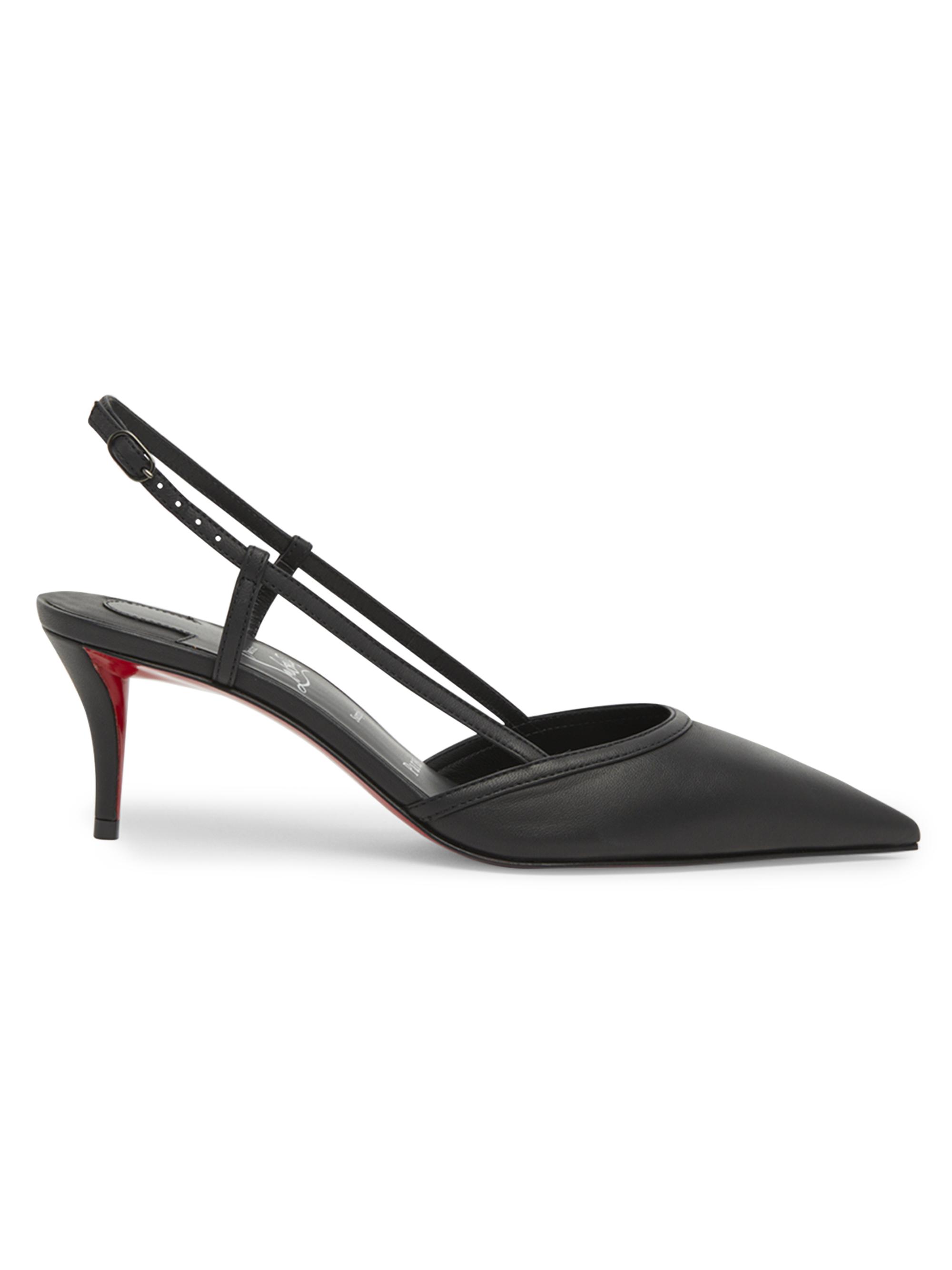 Christian Louboutin Women's 60MM Miss Z Leather Slingback Pumps - Black