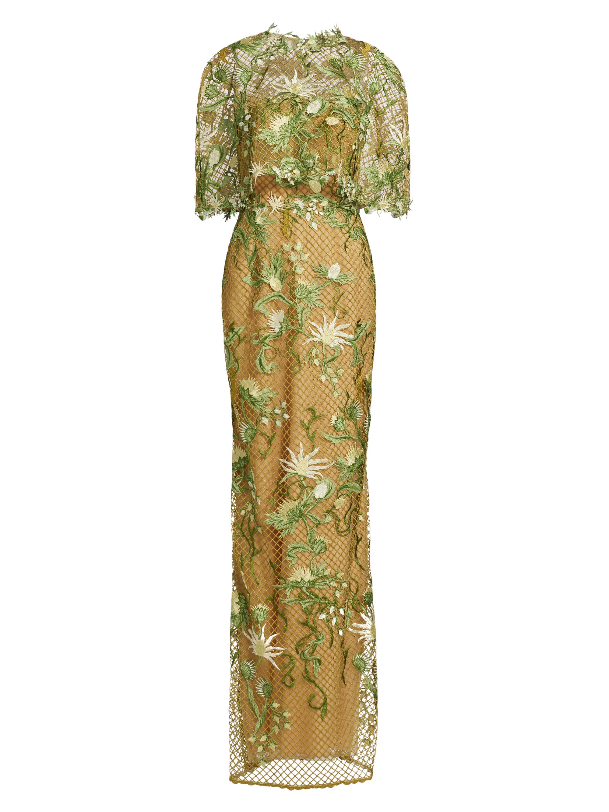 green emerald velvet dress Elizabeth K GL2260 Prom Dress - White main image 1