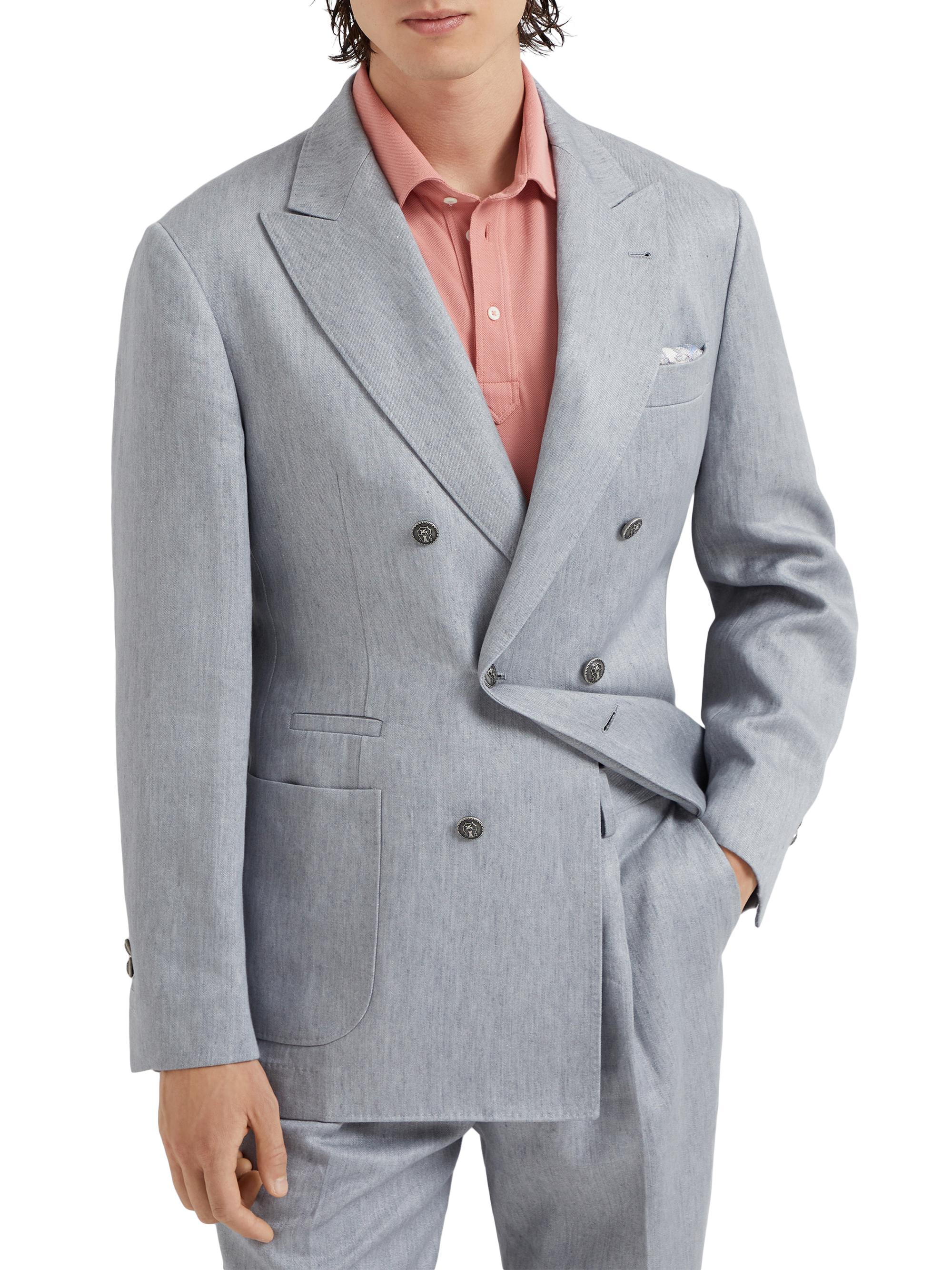 Brunello Cucinelli Men's One And A Half Breasted Deconstructed Blazer - Grey