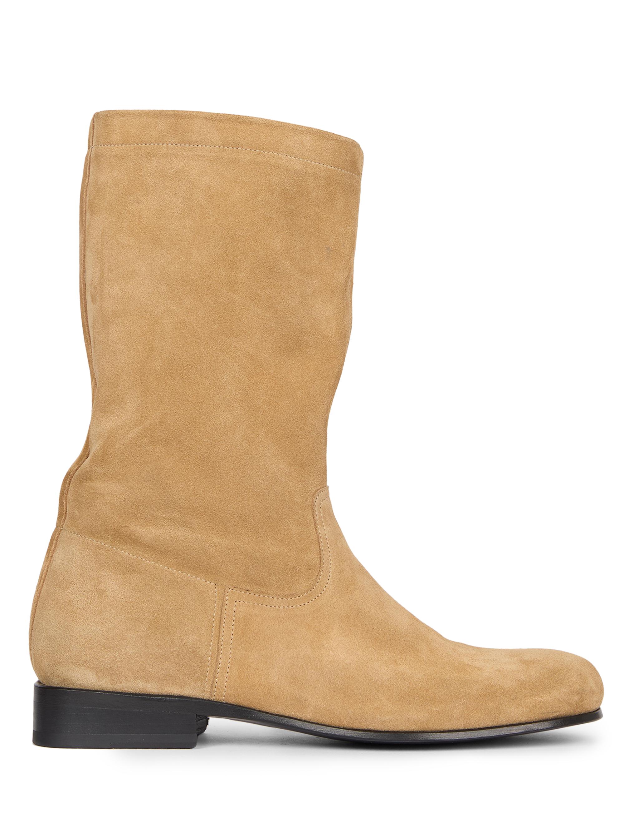 Lemaire Men's Soft Workwear Leather Boots - Kraft Beige