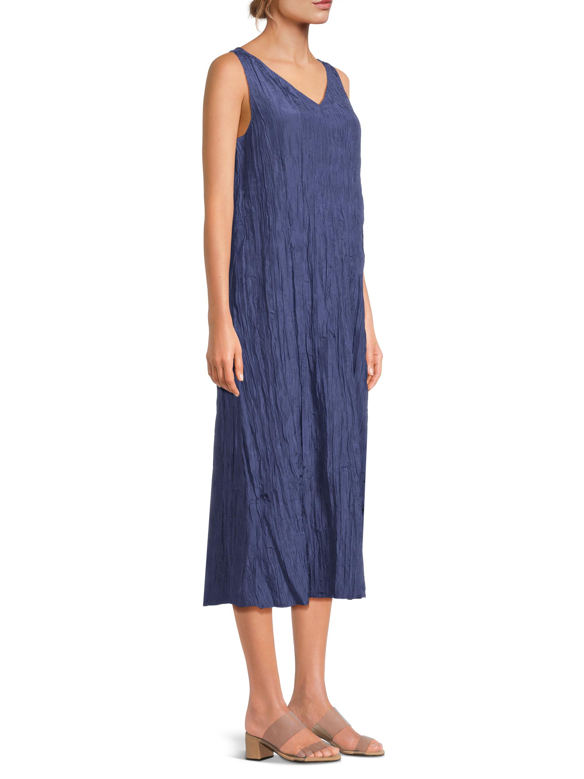 FISCHER クラシカル　172センチ Eileen Fisher V-Neck Pleated Crushed Silk Midi-Dress | Saks