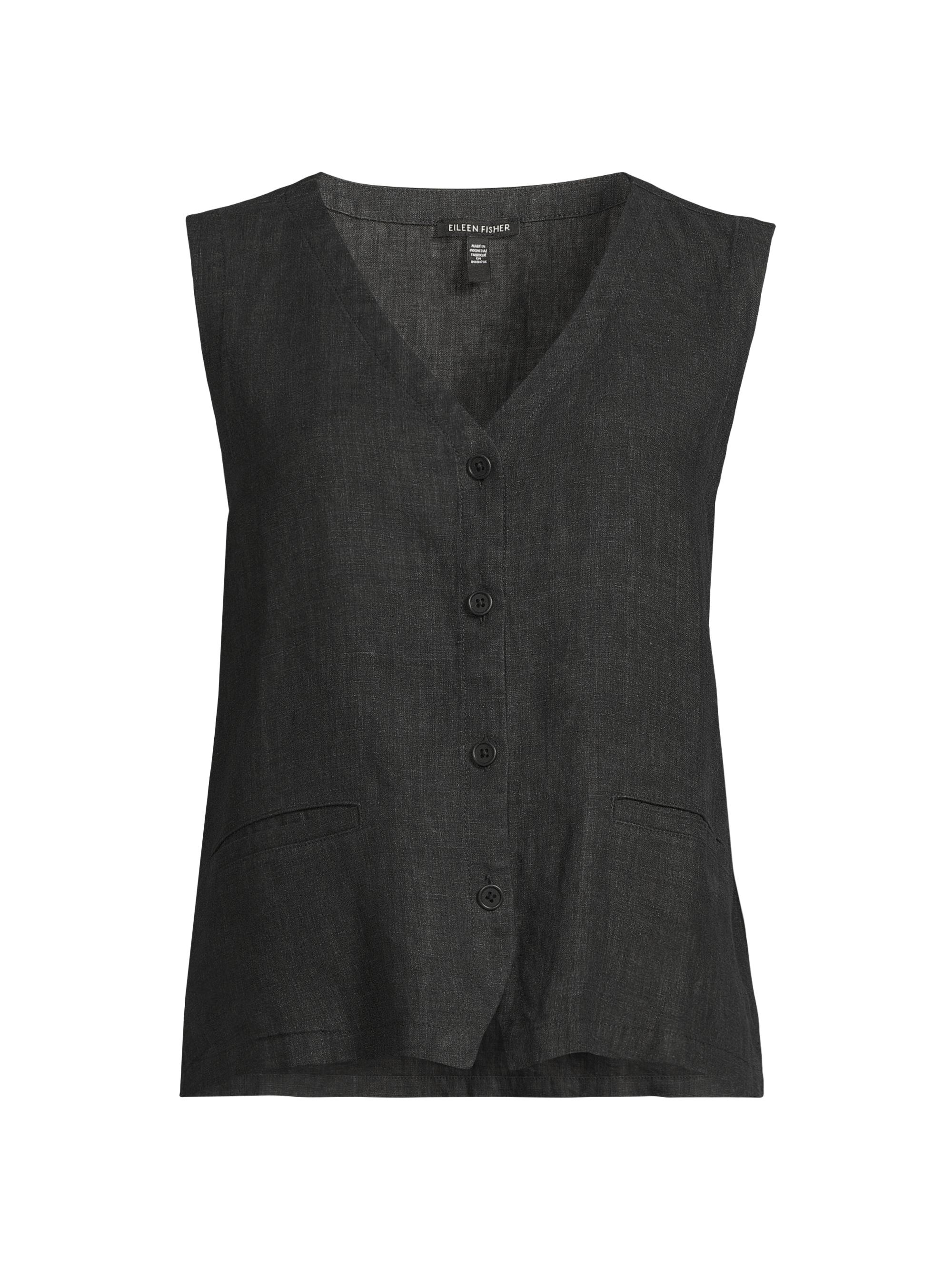 Eileen Fisher Women's V-Neck Back-Tie Vest - Graphite