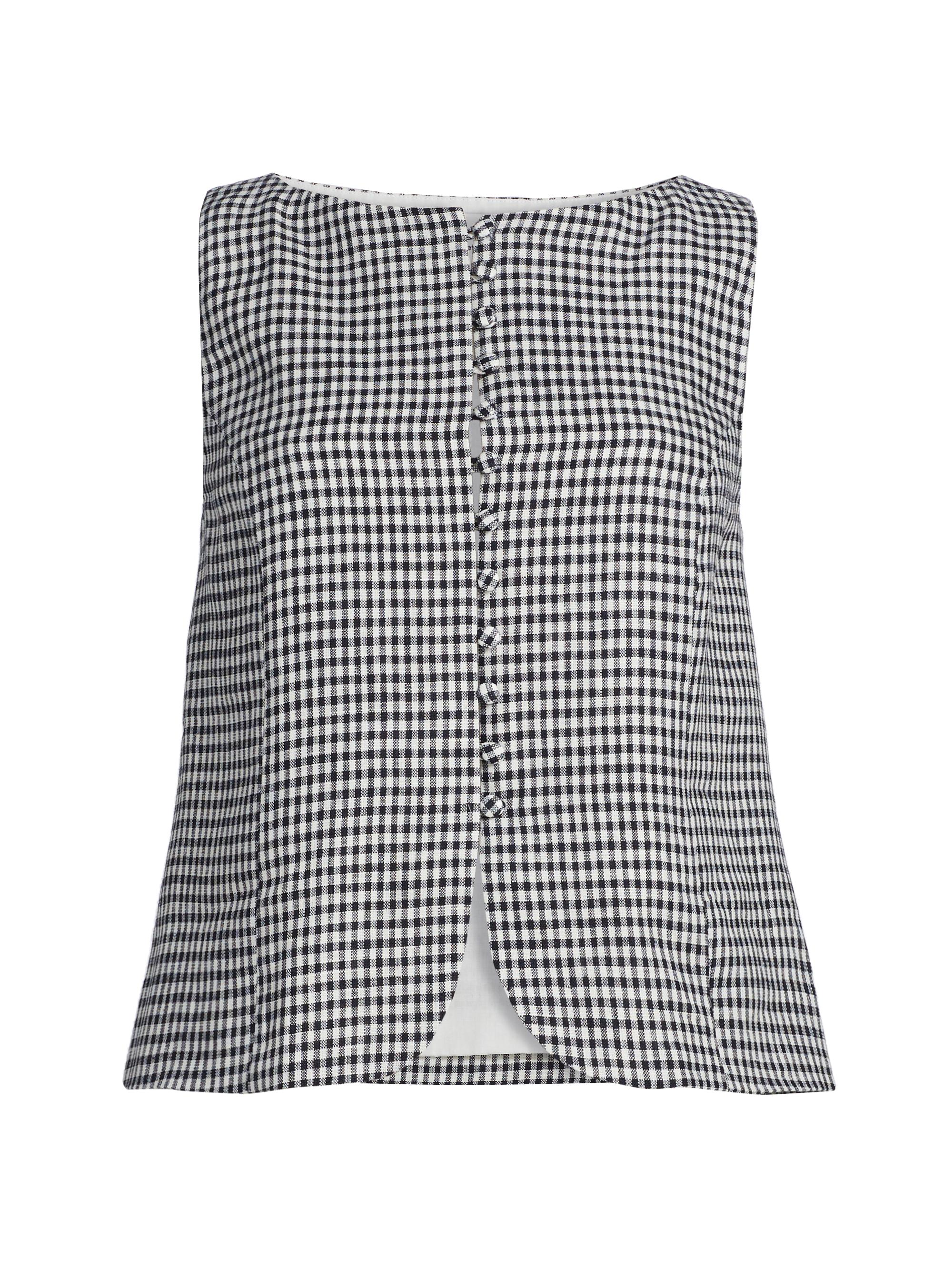 Reformation Women's Addison Gingham Linen Vest - Remy Check