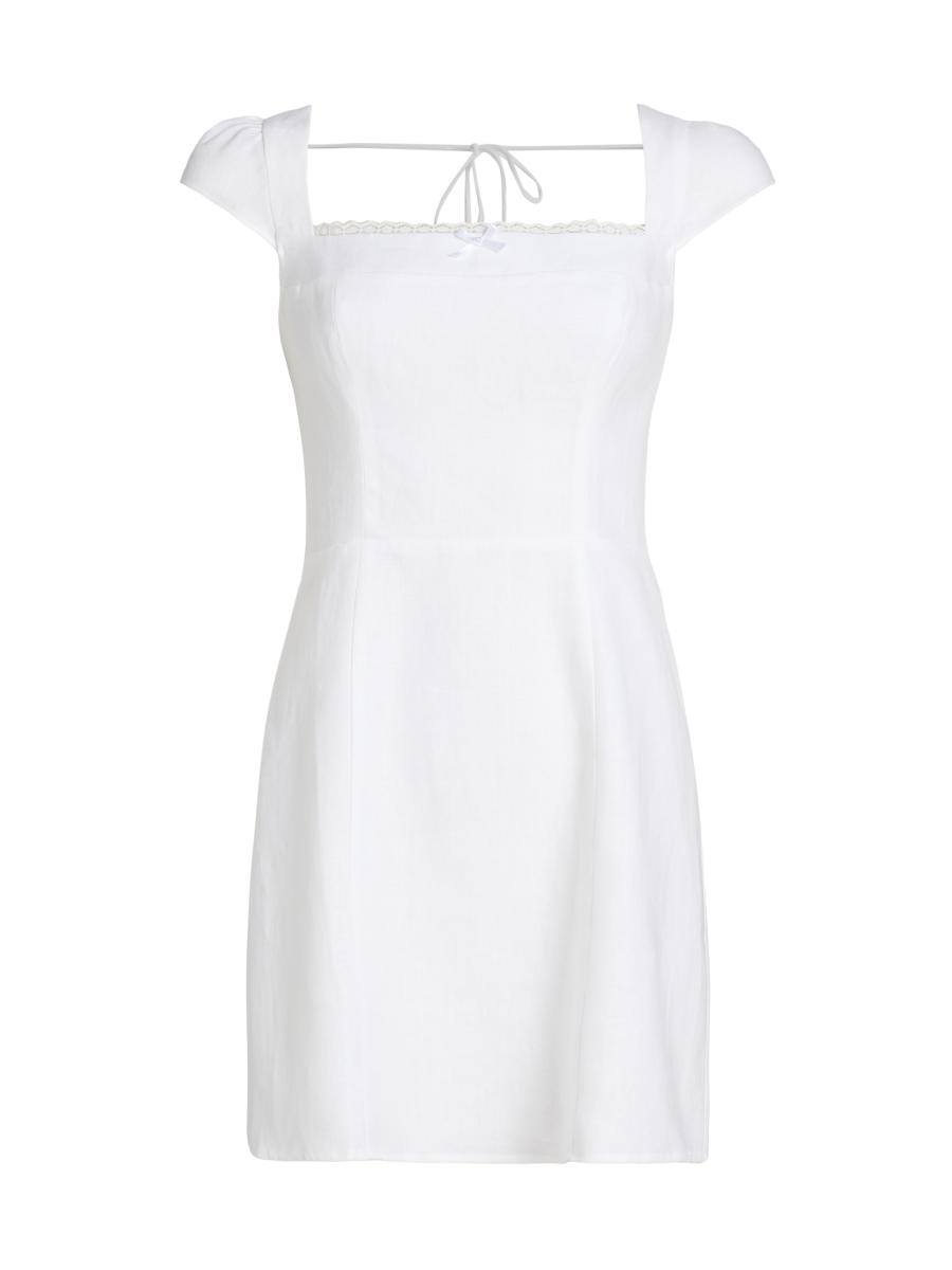 Reformation Women's Loula Linen Minidress In White