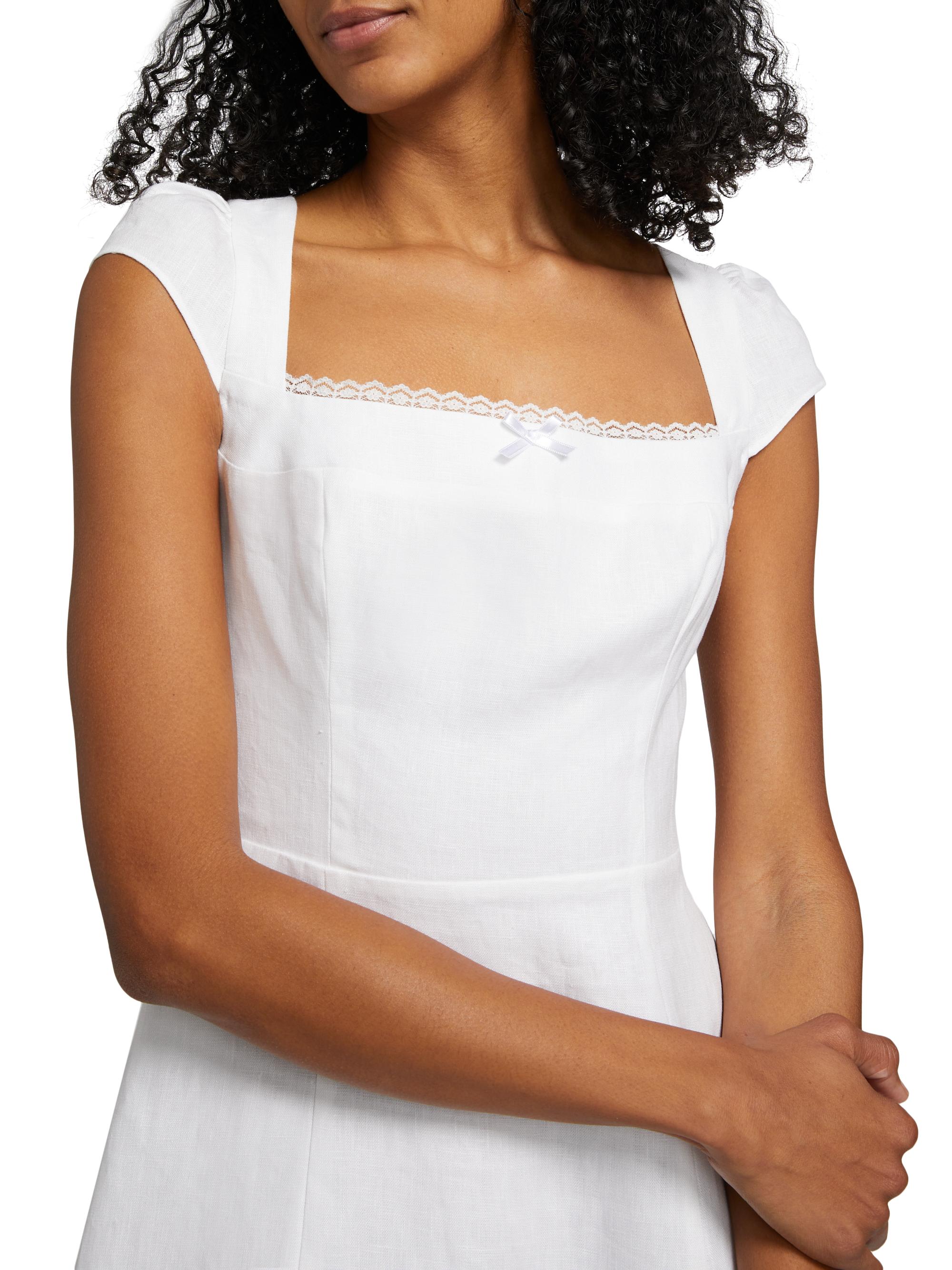 Reformation Women's Loula Linen Dress - White - Size 8