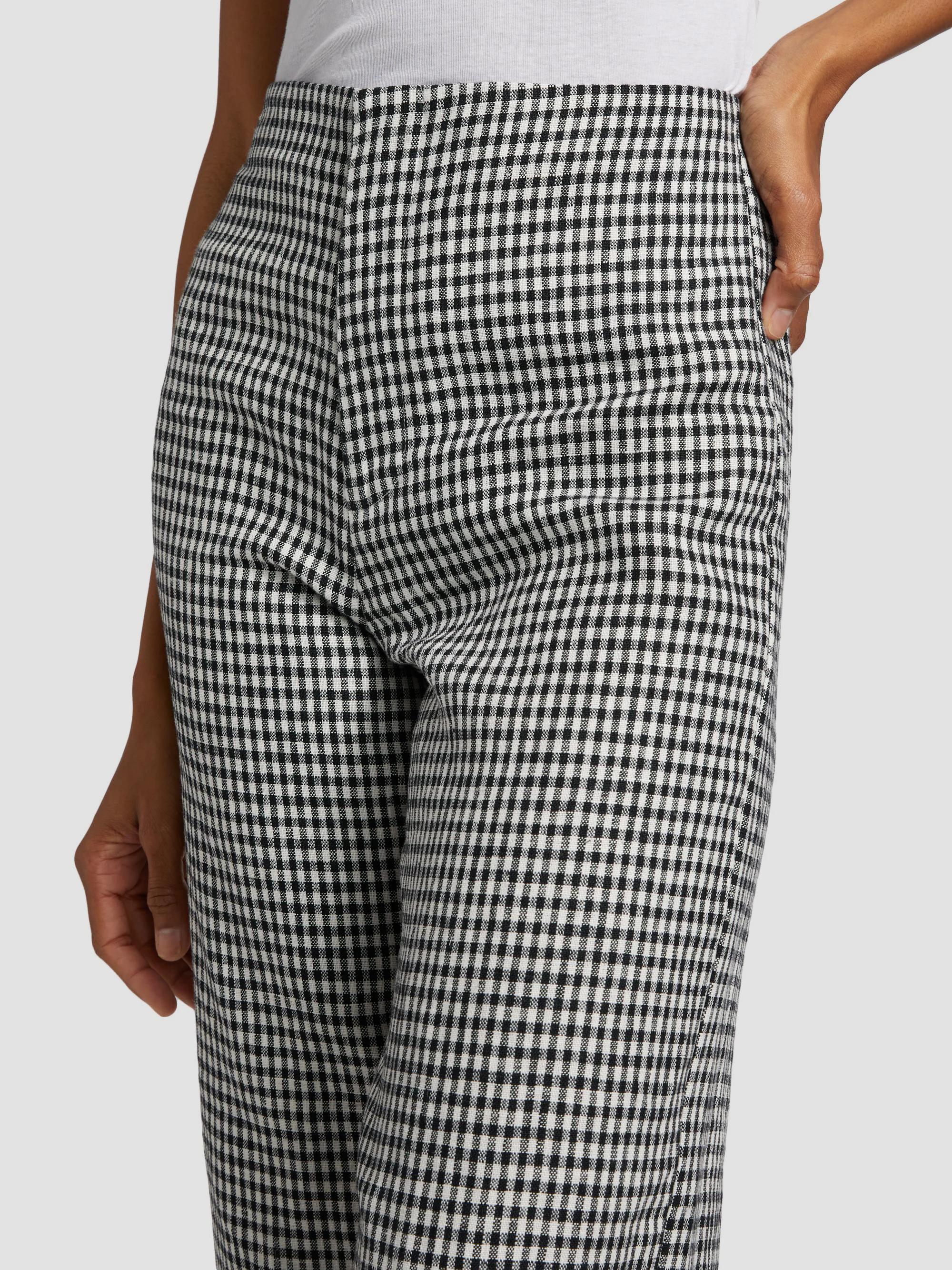 Reformation Joni Gingham Linen Crop Pants | Saks Fifth Avenue