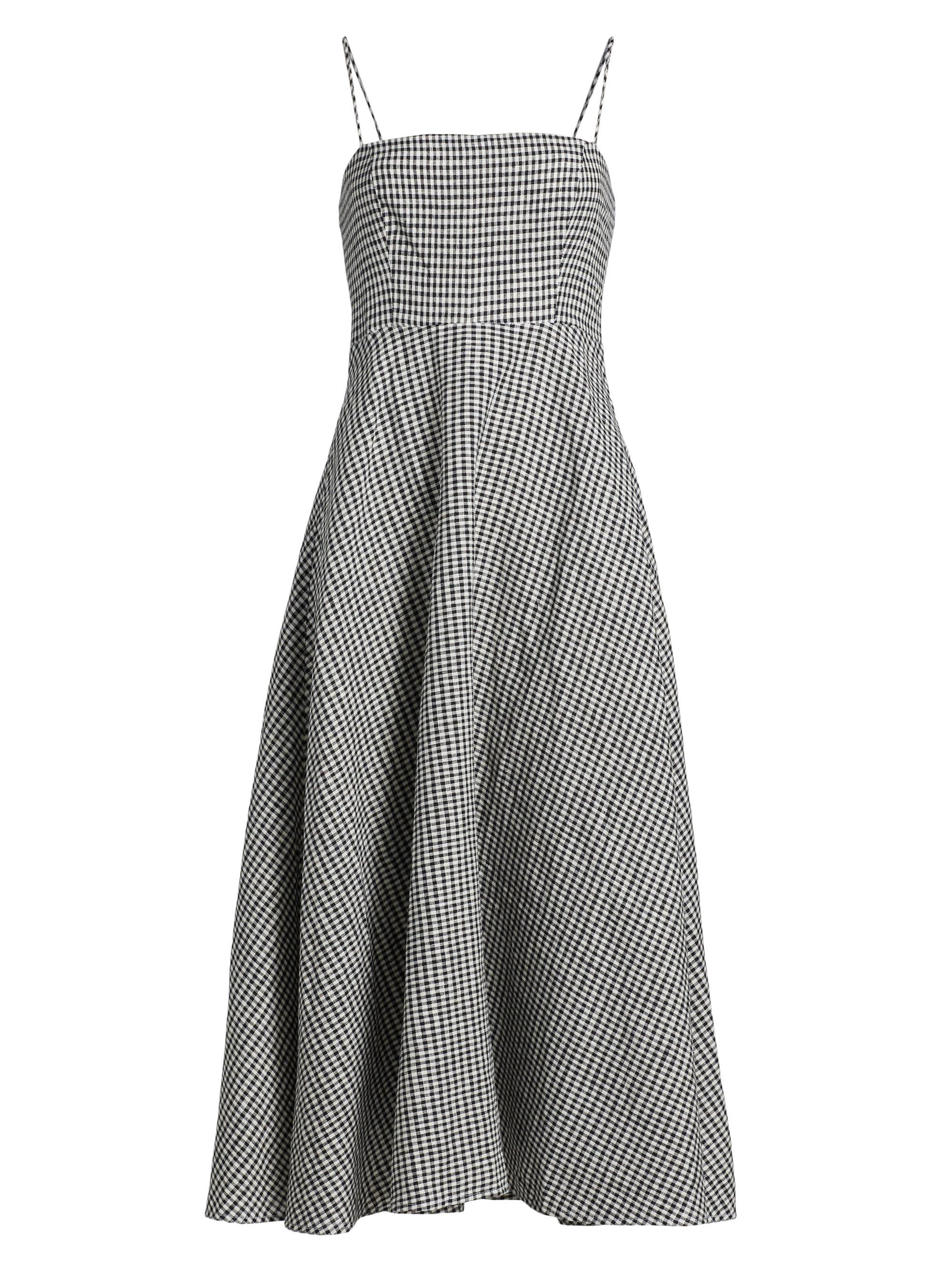 Reformation Monette Dress in Larkspur worn by Amanda Kloots as seen in