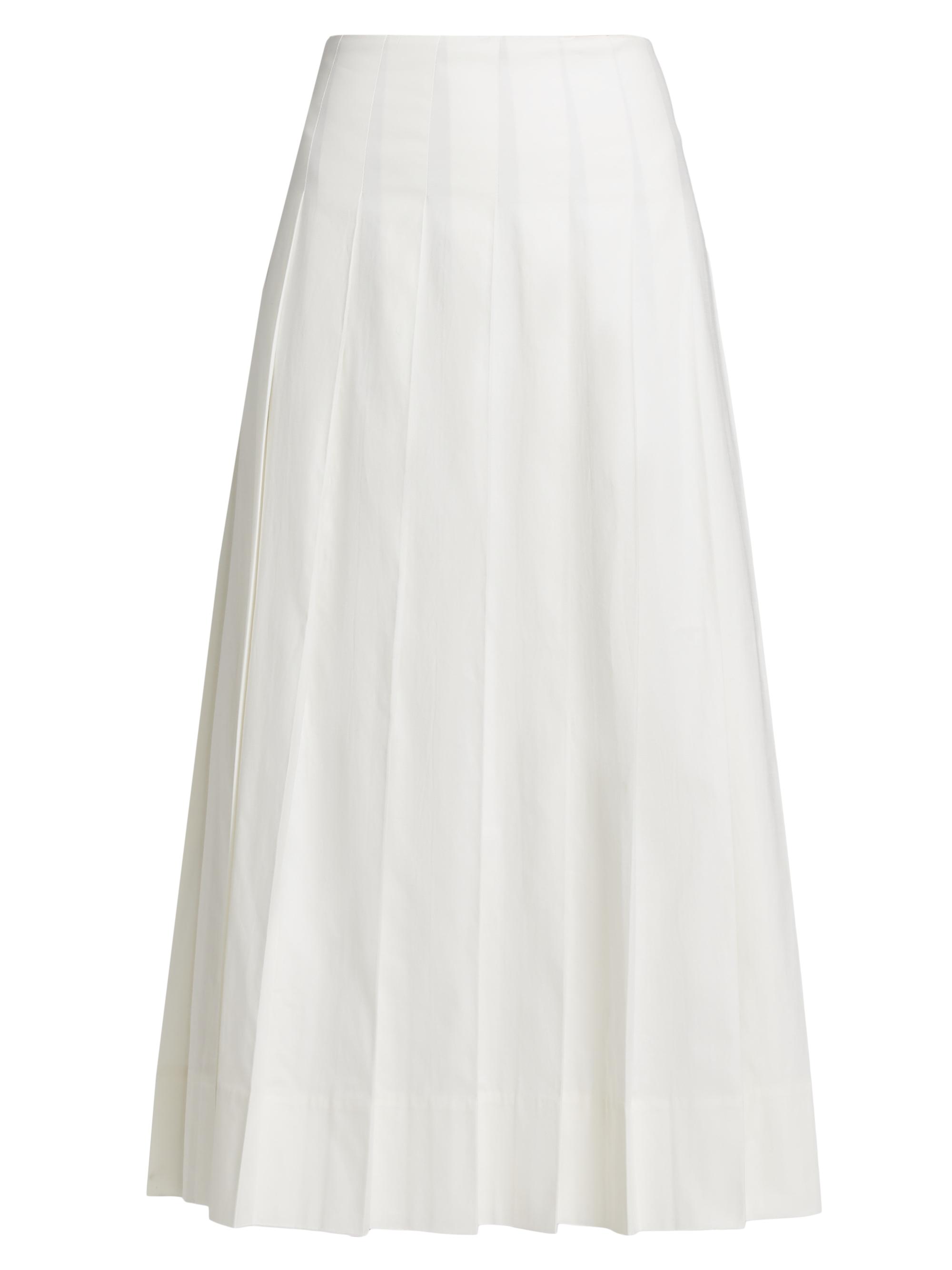 Reformation Women's Zinnia Pleated Stretch Cotton Maxi Skirt - White