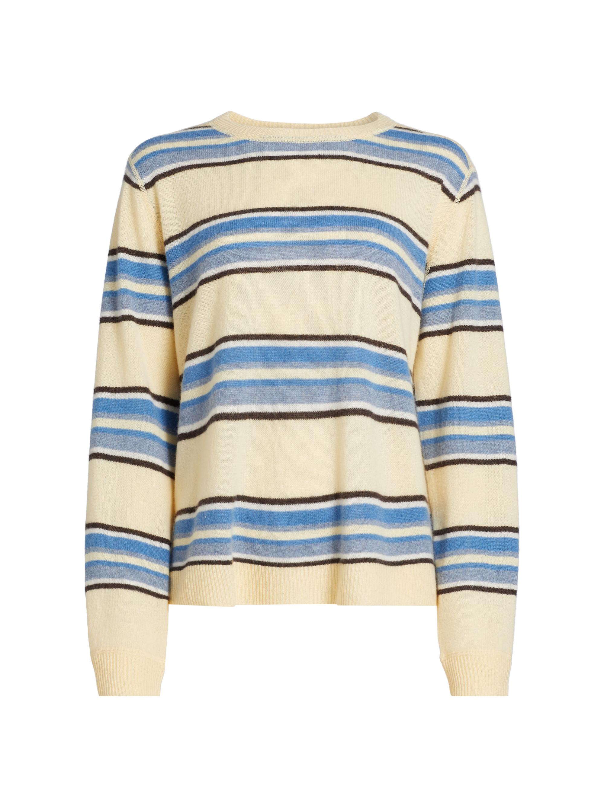 Reformation Women's Striped Cashmere-Blend Sweater - Parmesan Multi Stripe