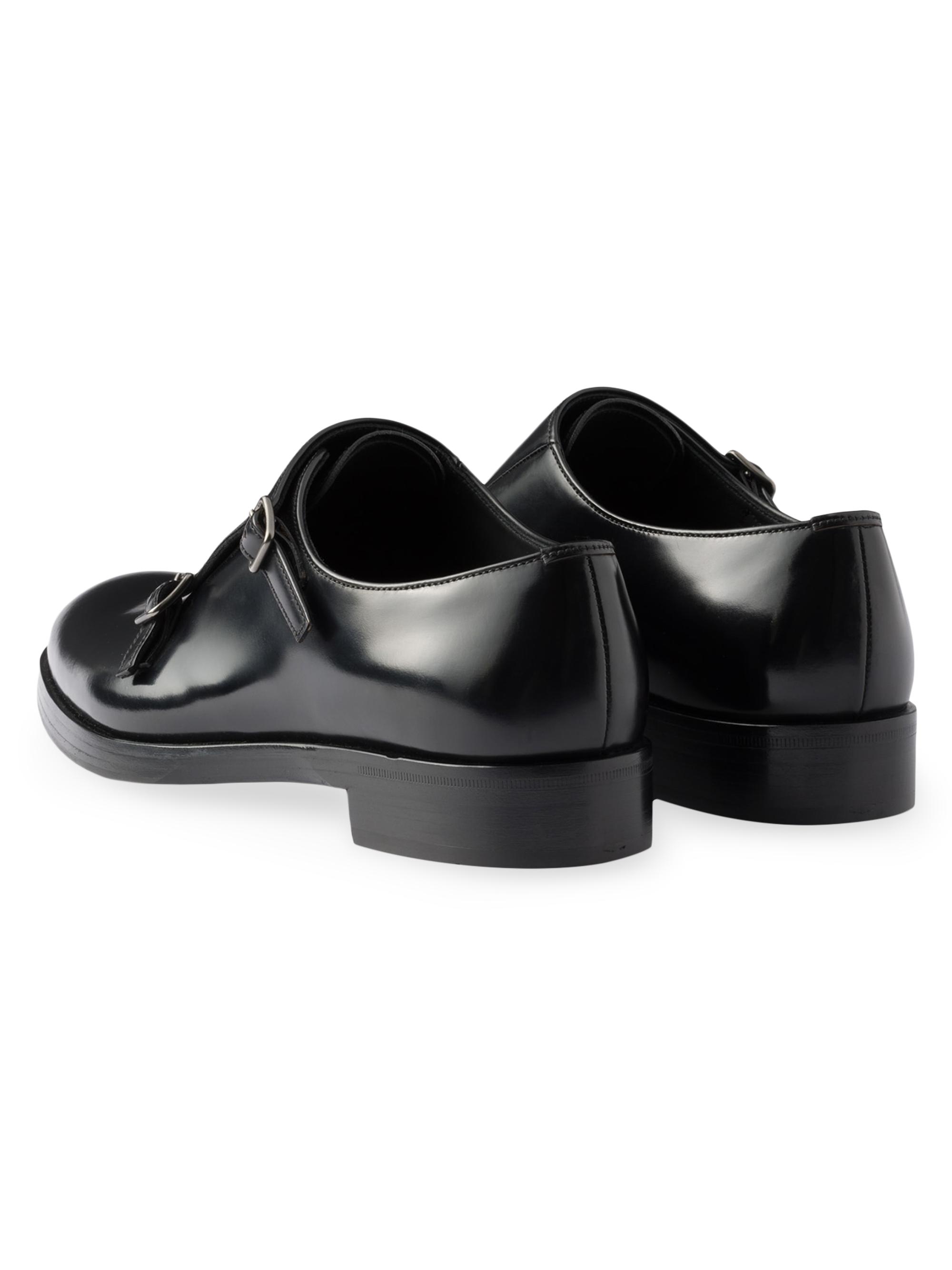 Prada Brushed Leather Double Monk Strap Shoes | Saks Fifth Avenue