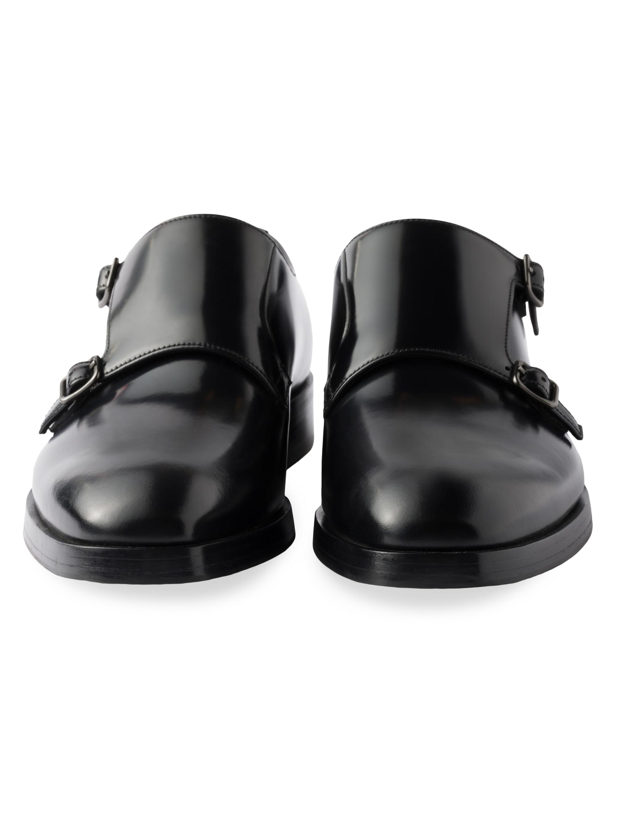 Prada Brushed Leather Double Monk Strap Shoes | Saks Fifth Avenue