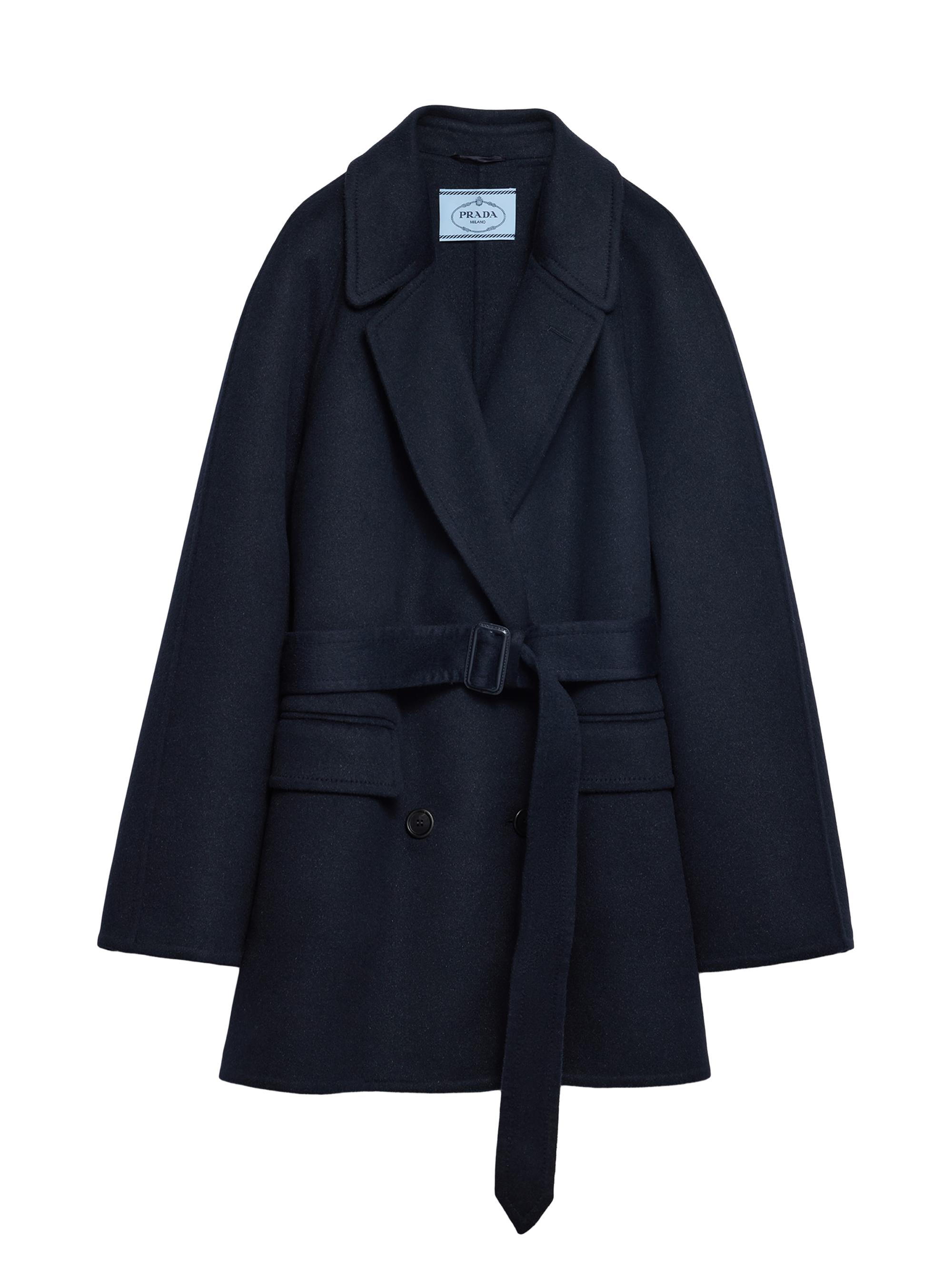 Prada Women's Double-Breasted Cashgora Coat - Blue