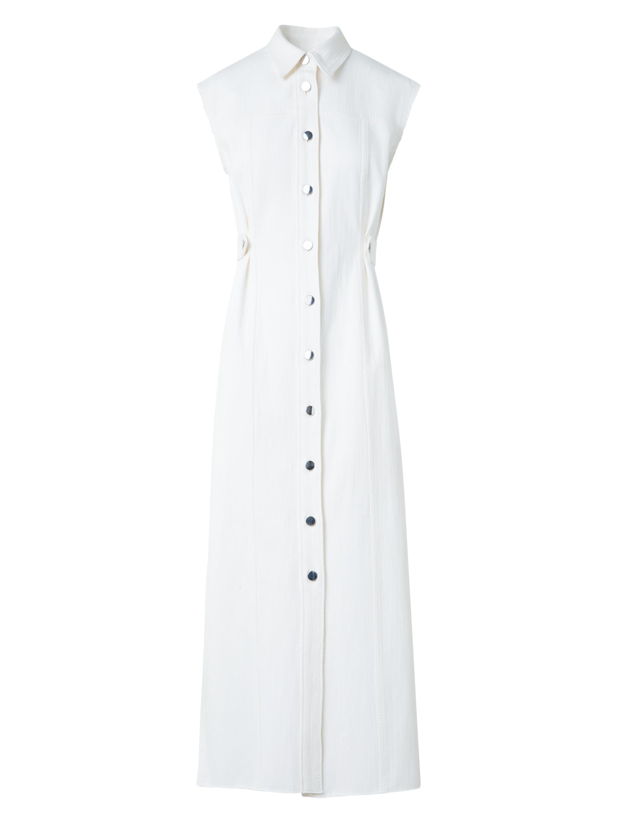 Akris punto Women's Stretch Denim Button-Front Midi-Dress - Cream