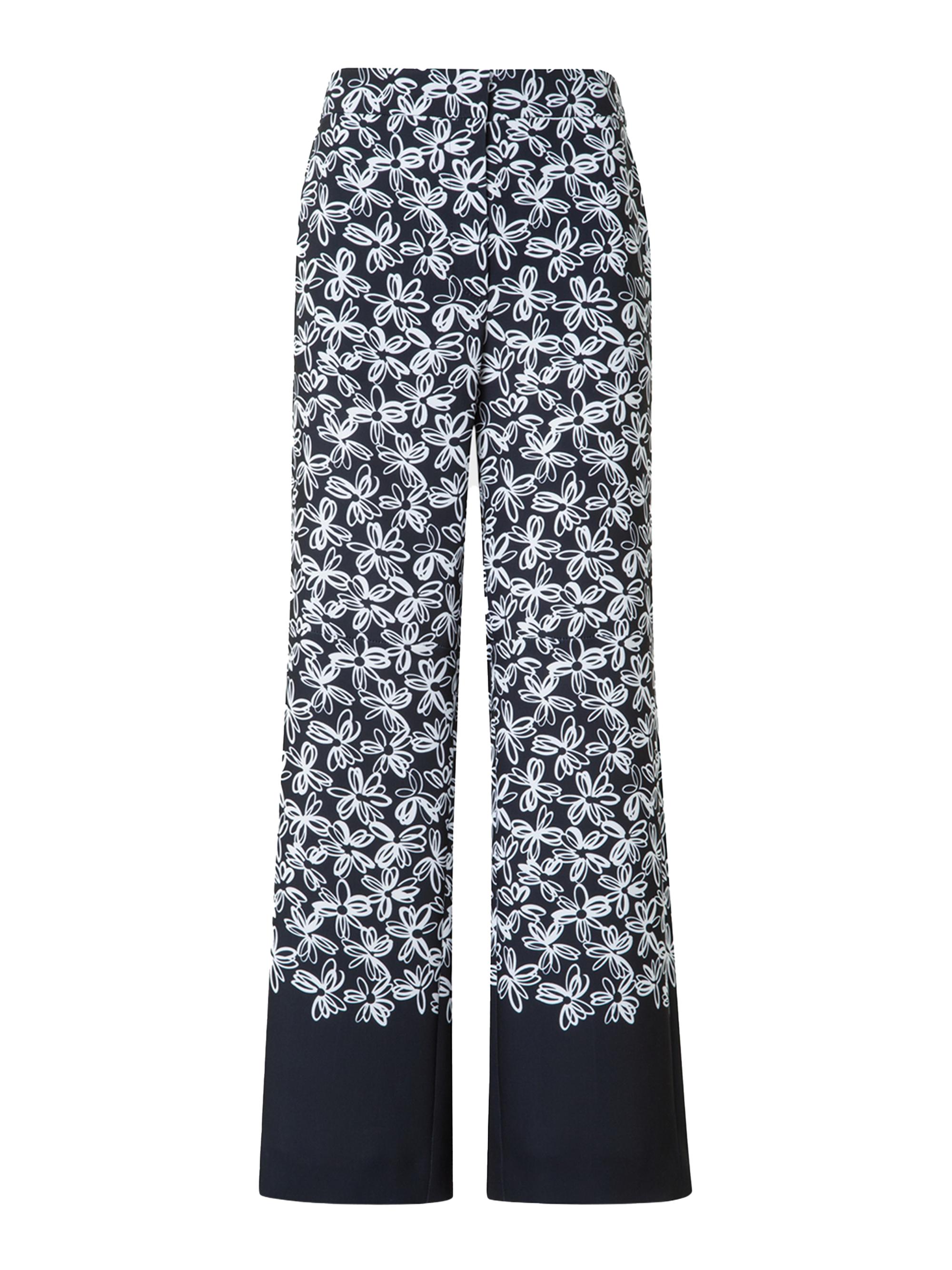 Akris punto Women's Marla Daisy Crepe Mid-Rise Straight-Leg Pants - Black Cream