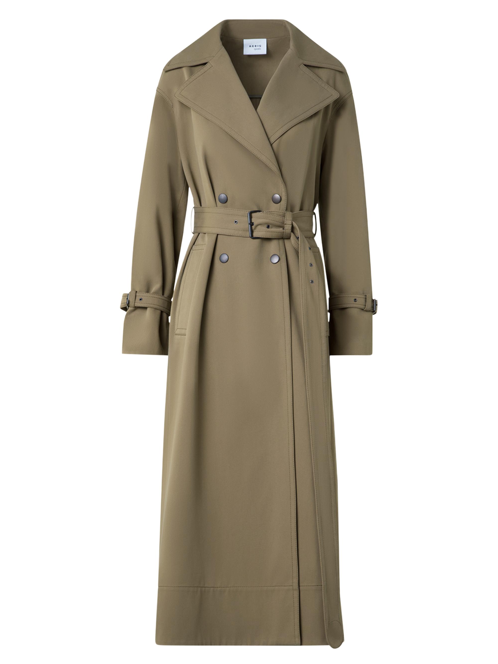 Akris punto Belted Long Wool Trench Coat | Saks Fifth Avenue