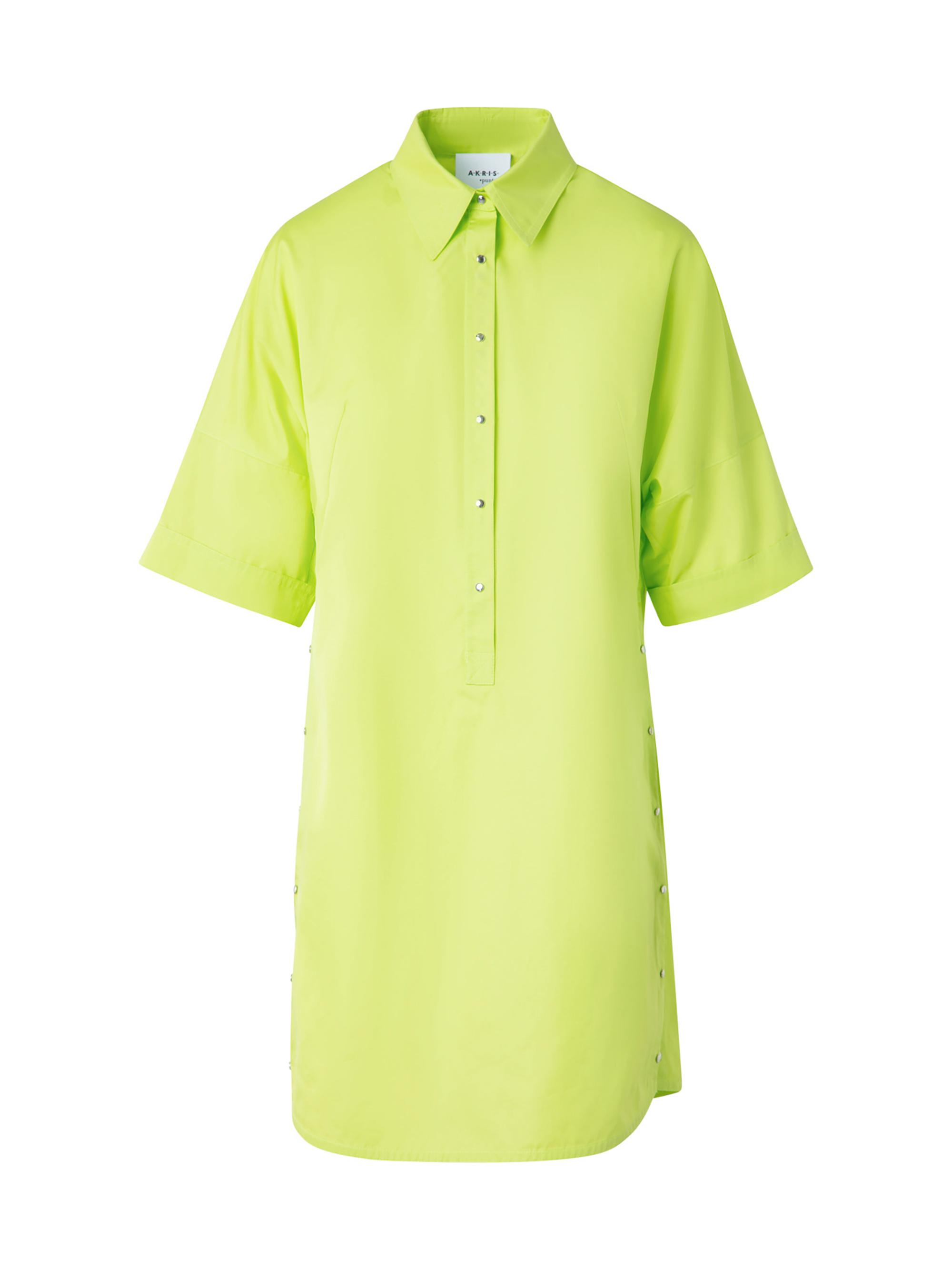 Akris punto Women's Poplin Cotton Tunic Shirtdress - Acid Green