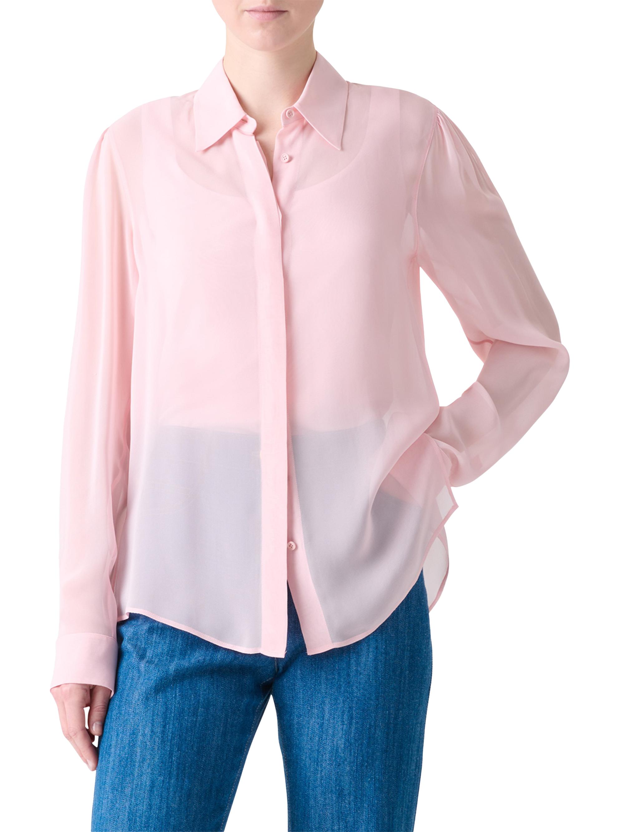 Akris punto Women's Boho Georgette Blouse - Pale Pink | Thumbnail 3