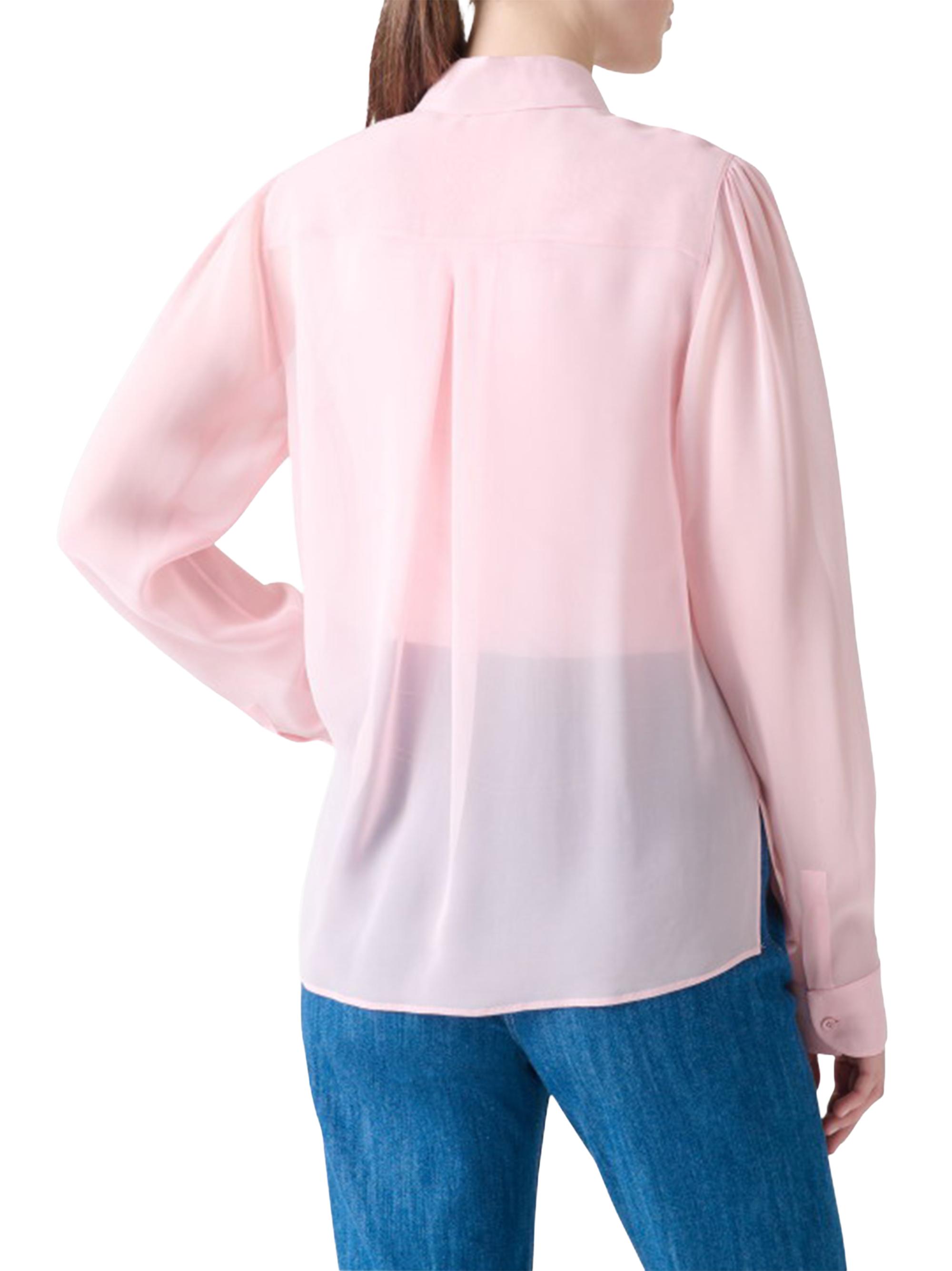Akris punto Women's Boho Georgette Blouse - Pale Pink | Thumbnail 4
