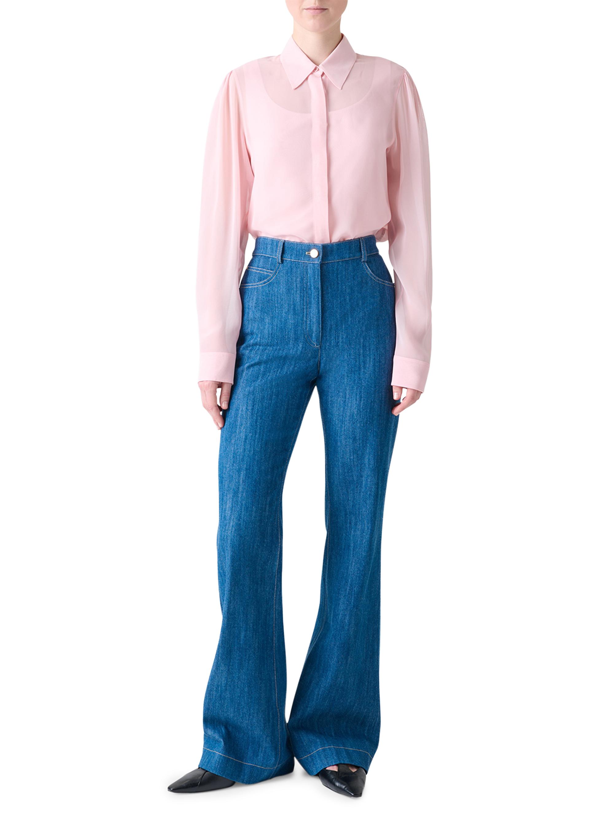 Akris punto Women's Boho Georgette Blouse - Pale Pink | Thumbnail 2