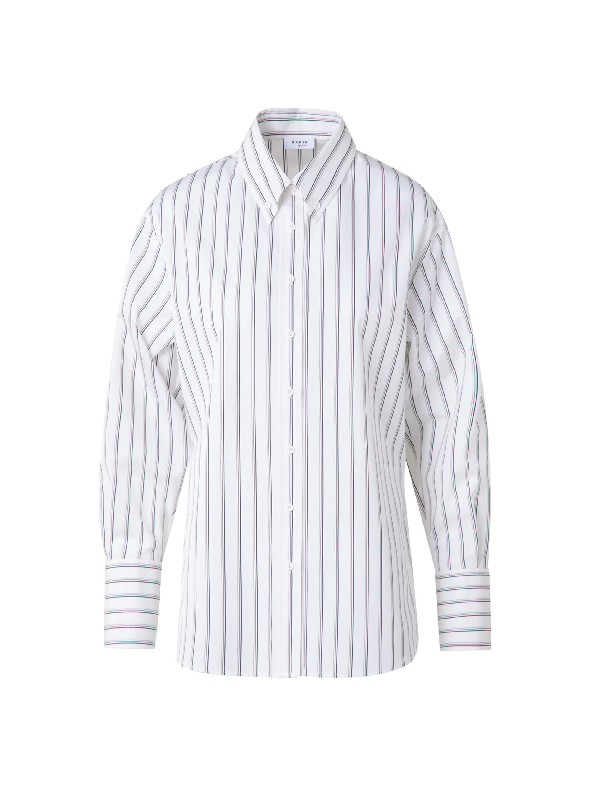 Akris punto Women's Stripe Poplin Cotton Shirt - Cream Black