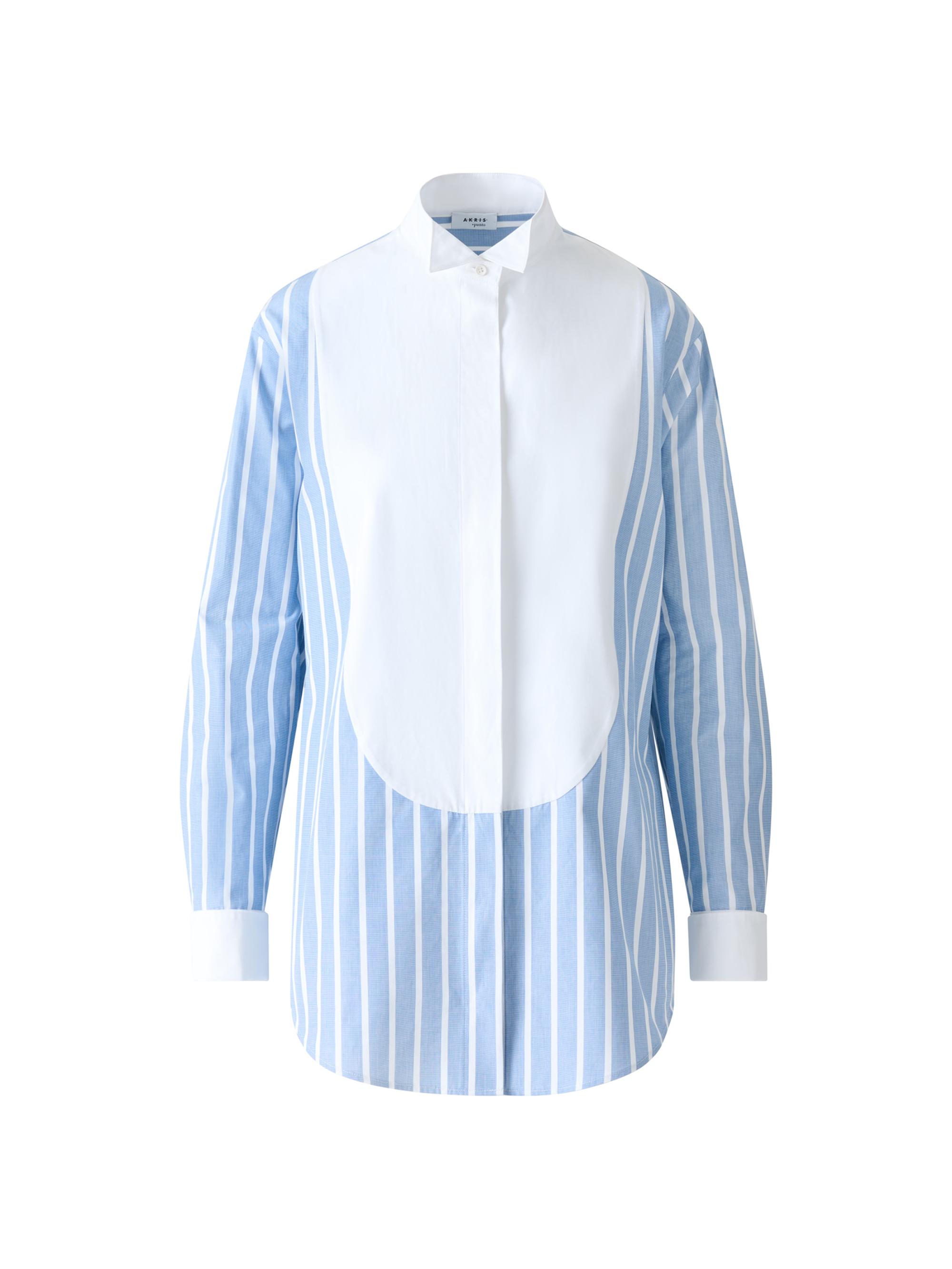 Akris punto Women's Striped Button-Front Tunic - Sky Cream