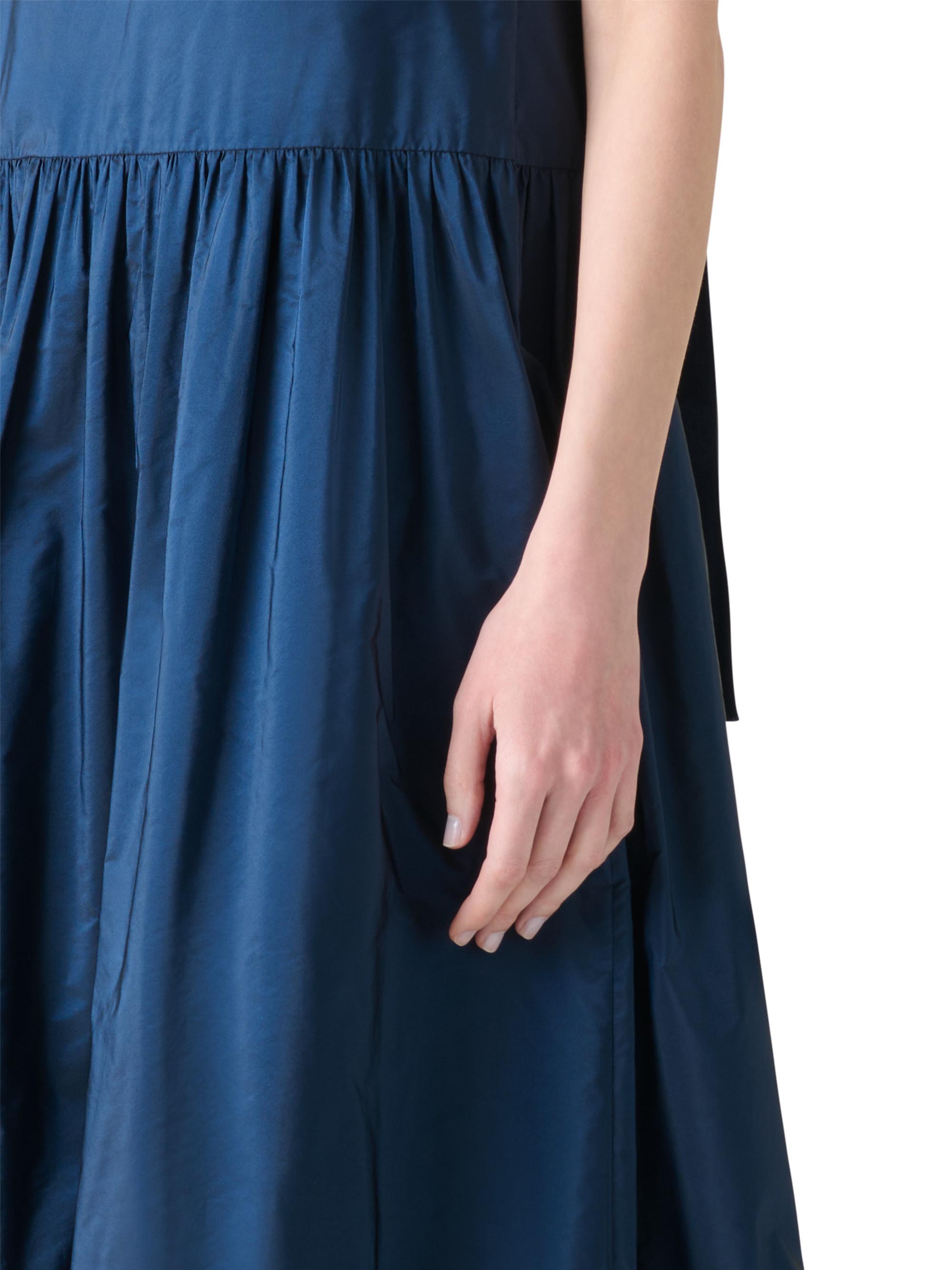 Halter Maxi Dress in Tiered Techno Taffeta Navy / 12