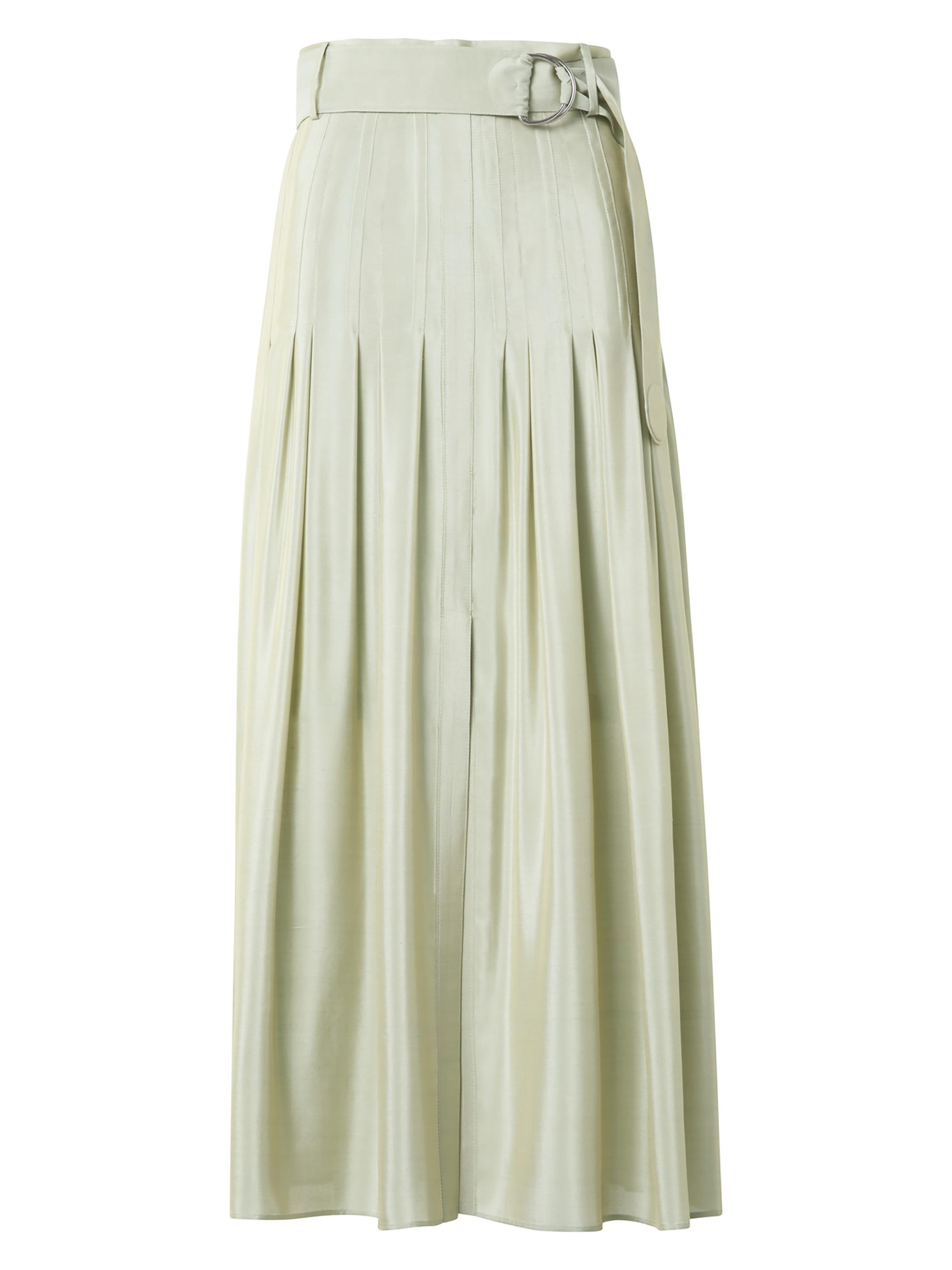 Akris punto Women's Belted Pleated Midi-Skirt - Pistachio