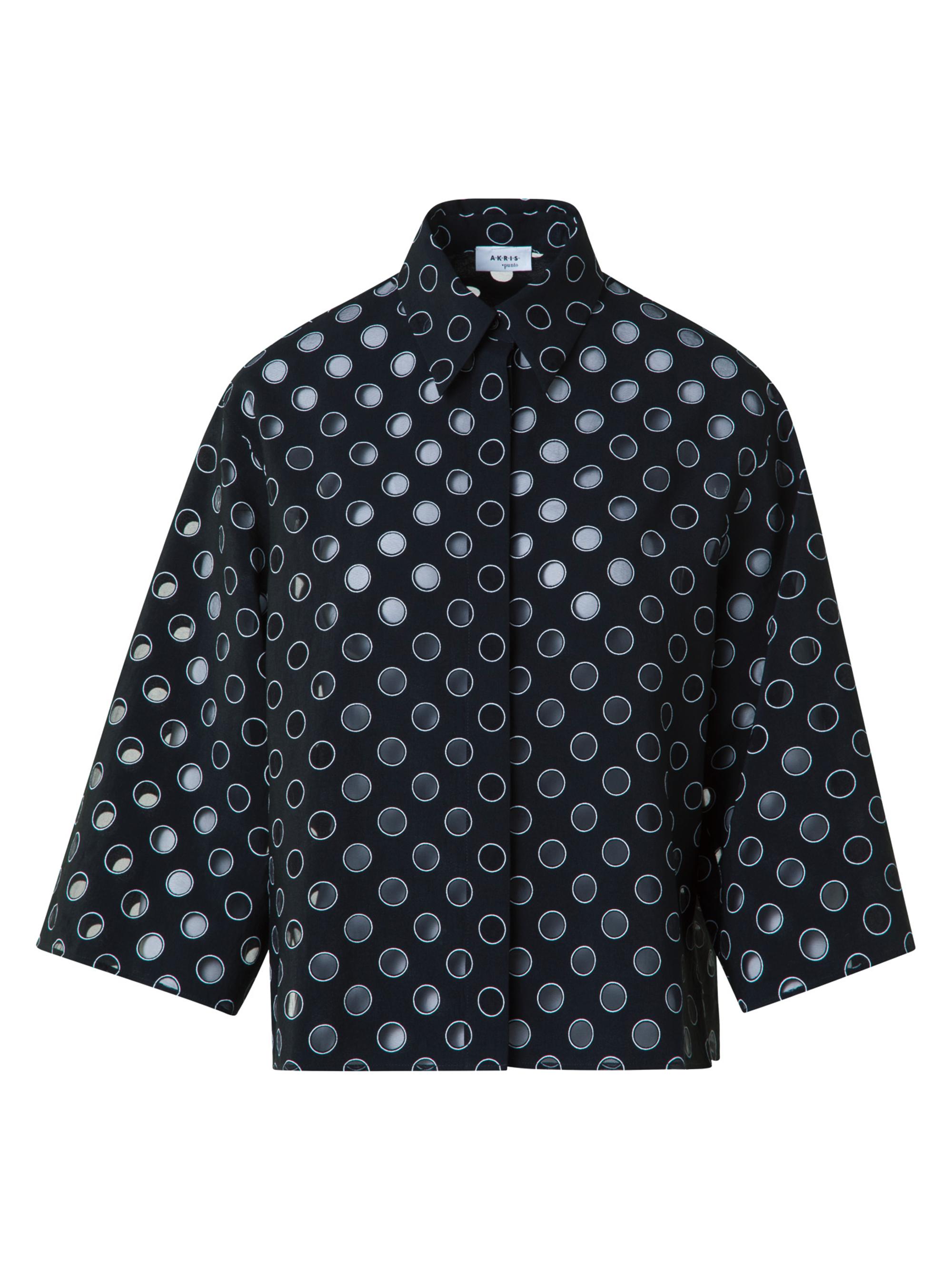 Akris punto Women's Polka Dot Organzino Blouse - Black Cream