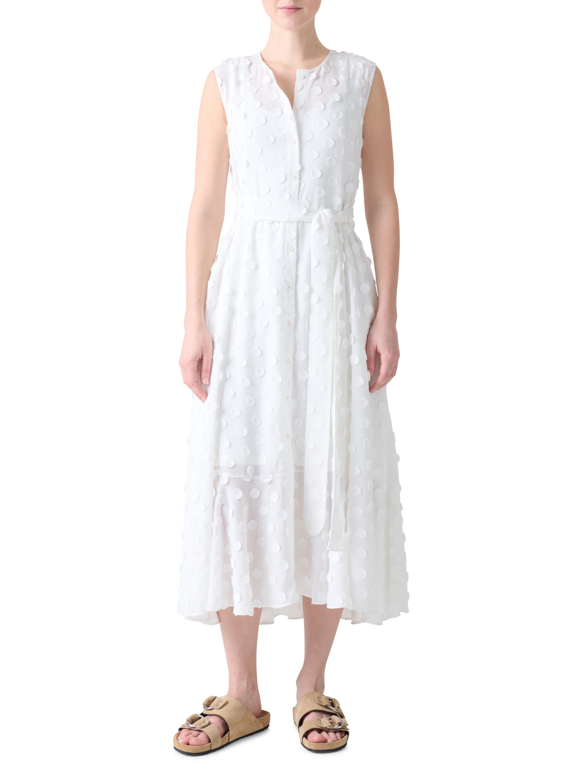 Akris punto Polka Dot Appliqué Georgette Midi-Dress | Saks Fifth