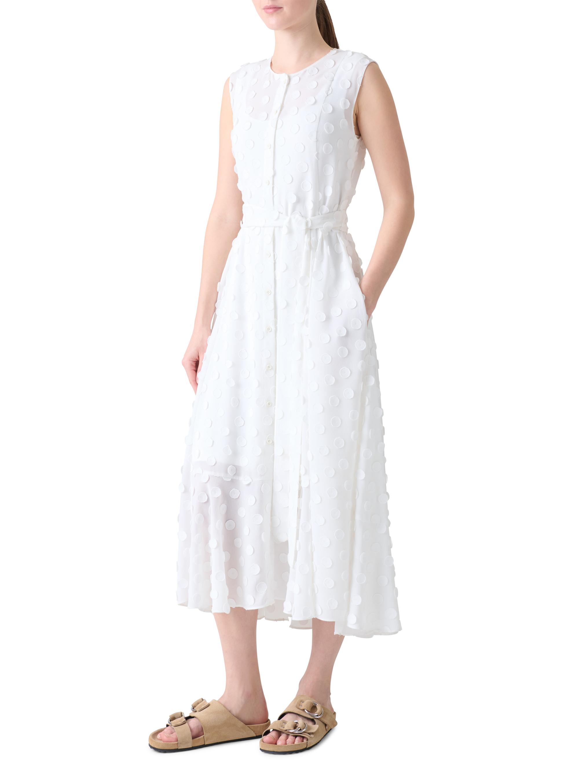 Akris punto Polka Dot Appliqué Georgette Midi-Dress | Saks Fifth