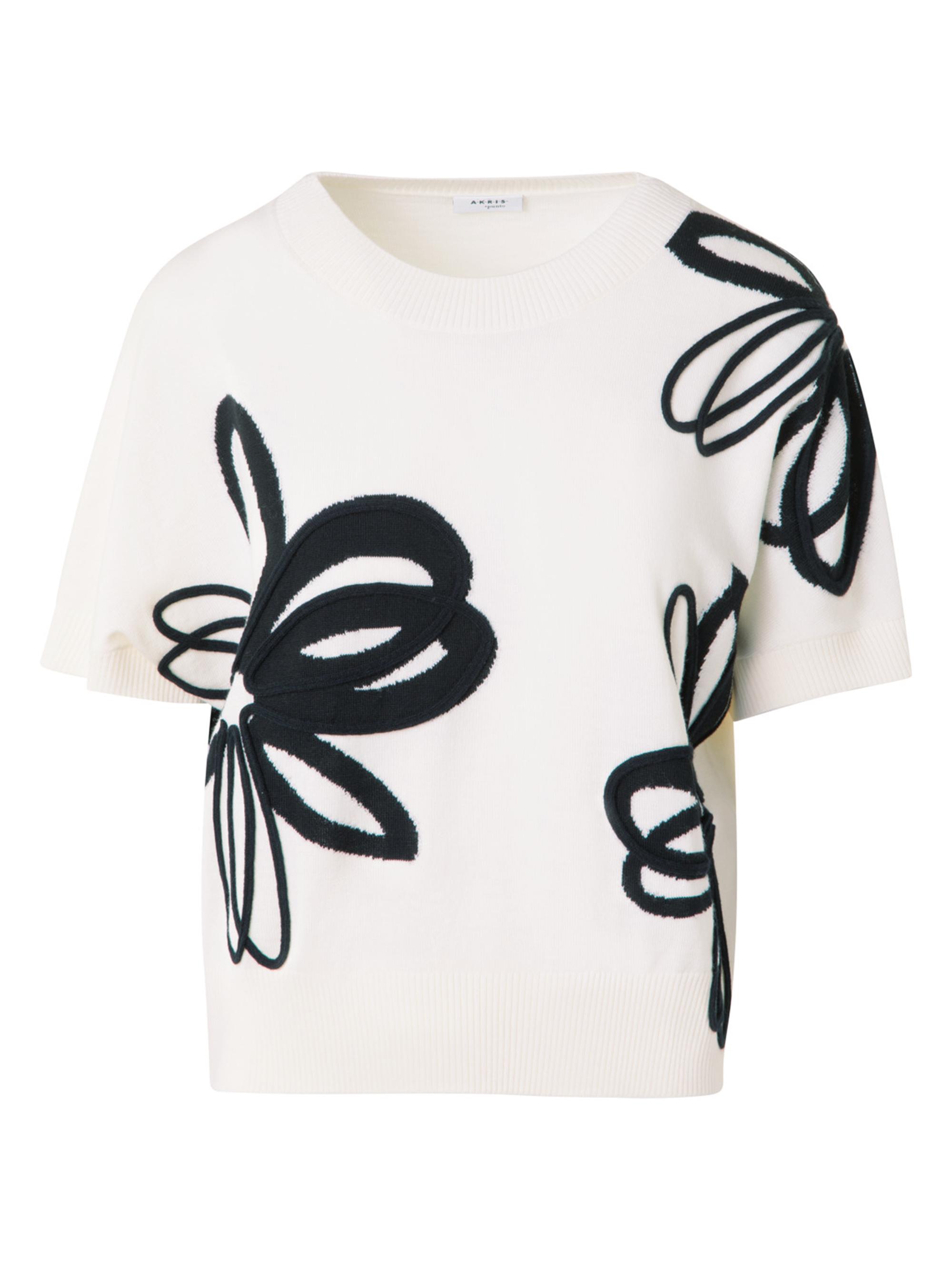 Akris punto Women's Daisy Blow Up Intarsia Virgin Wool Sweater - Cream Black