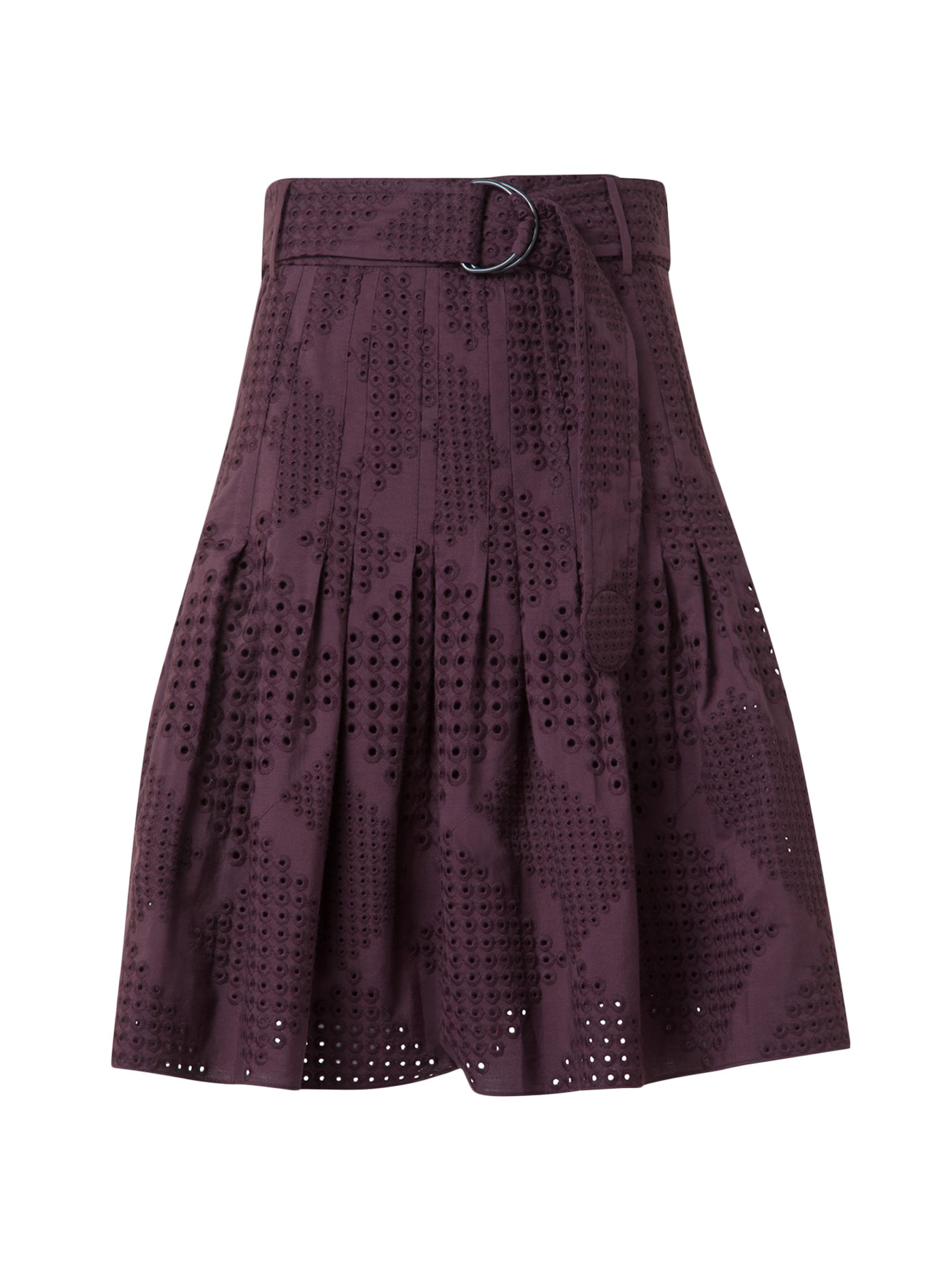 Akris punto Women's Eyelet Embroidered Cotton Poplin Miniskirt - Blackberry
