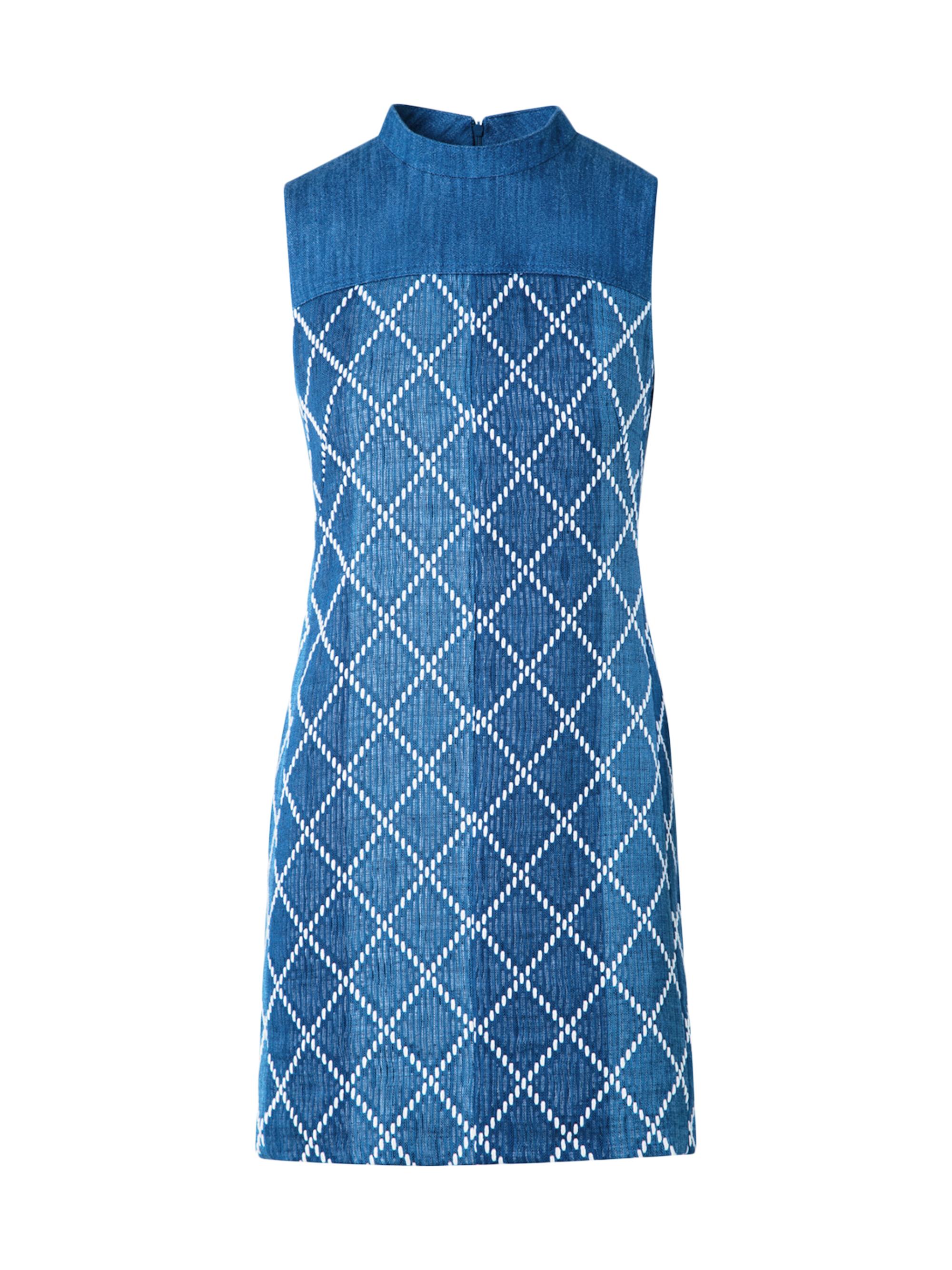 Akris punto Women's Jacquard Denim Sheath Minidress - Medium Blue Multicolor