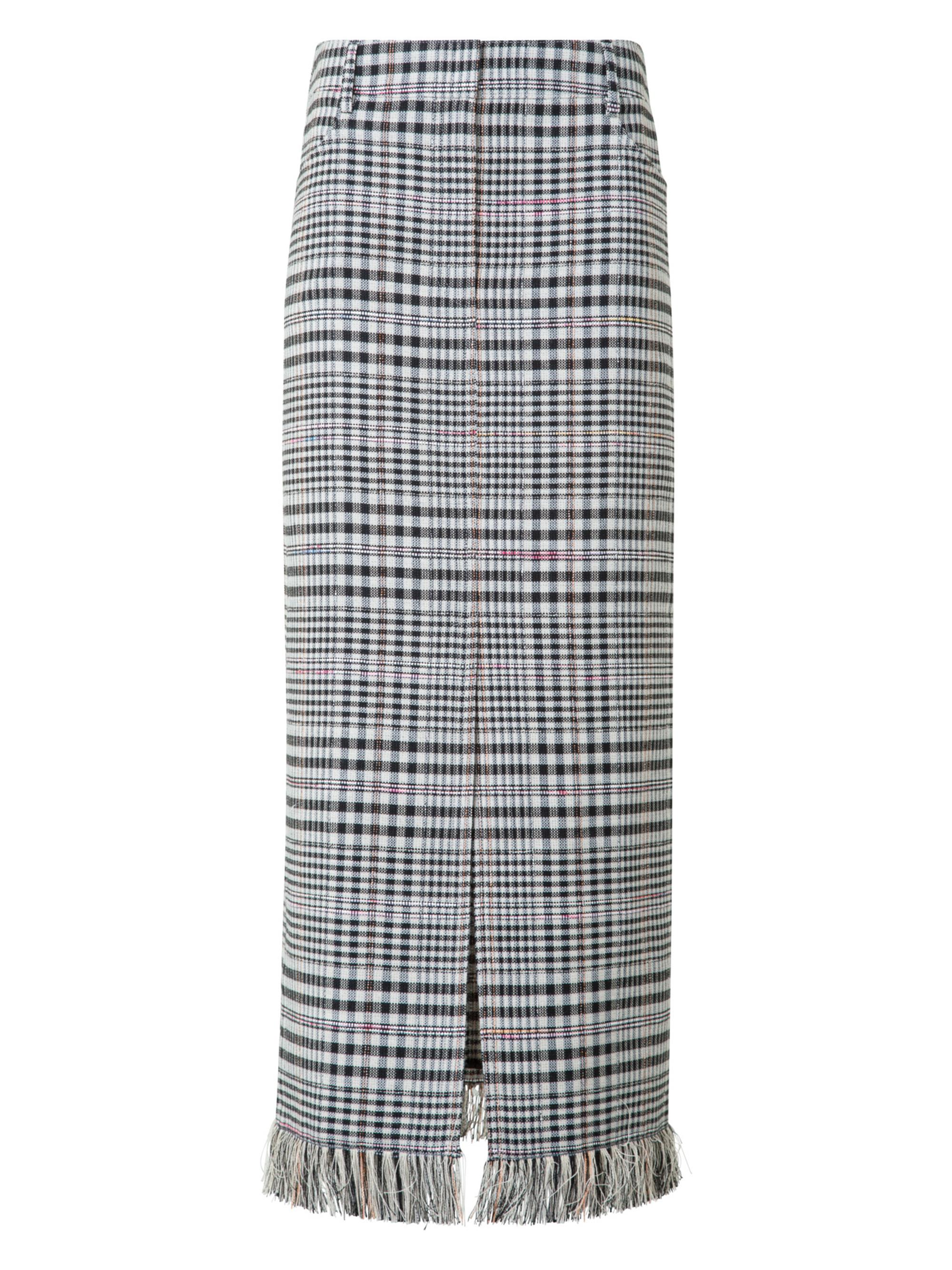 Akris punto Women's Fringed Plaid Pencil Midi-Skirt - Cream Black