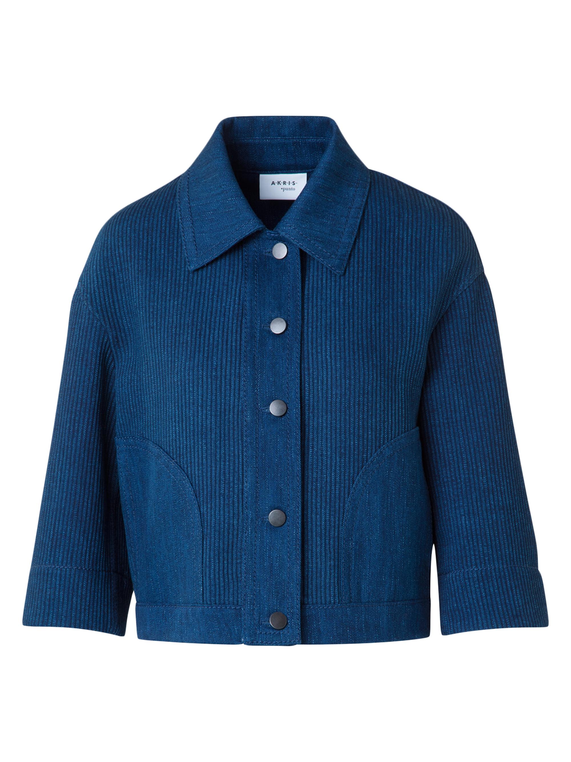 Akris punto Textured Striped Denim Button-Front Jacket | Saks