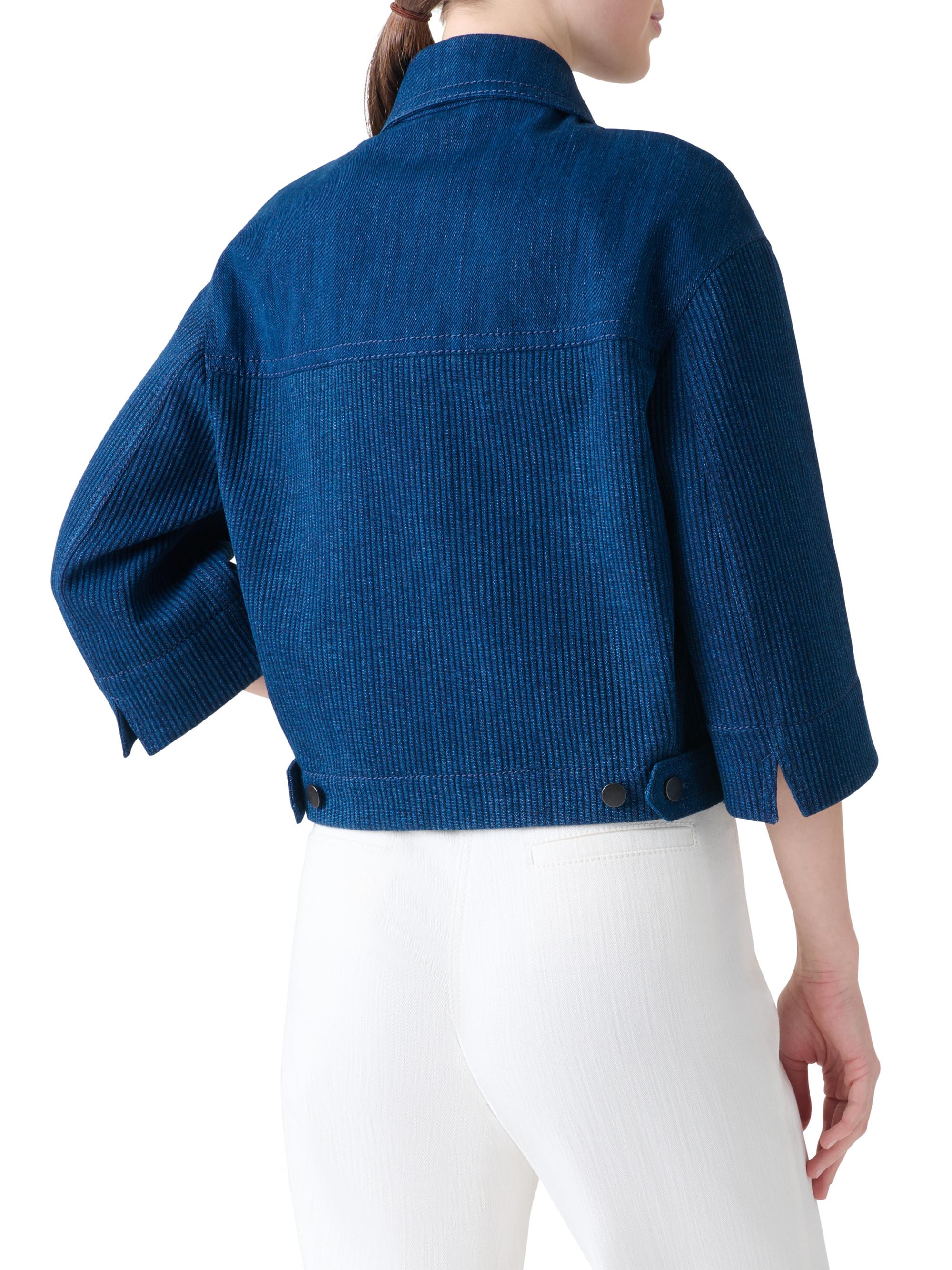 Akris punto Textured Striped Denim Button-Front Jacket