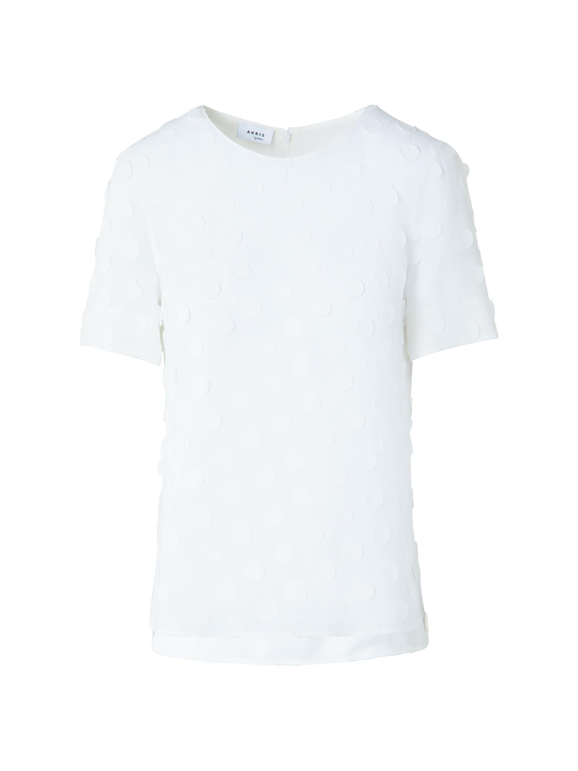 Akris punto Women's 3D Polka Dot Georgette T-Shirt - Cream