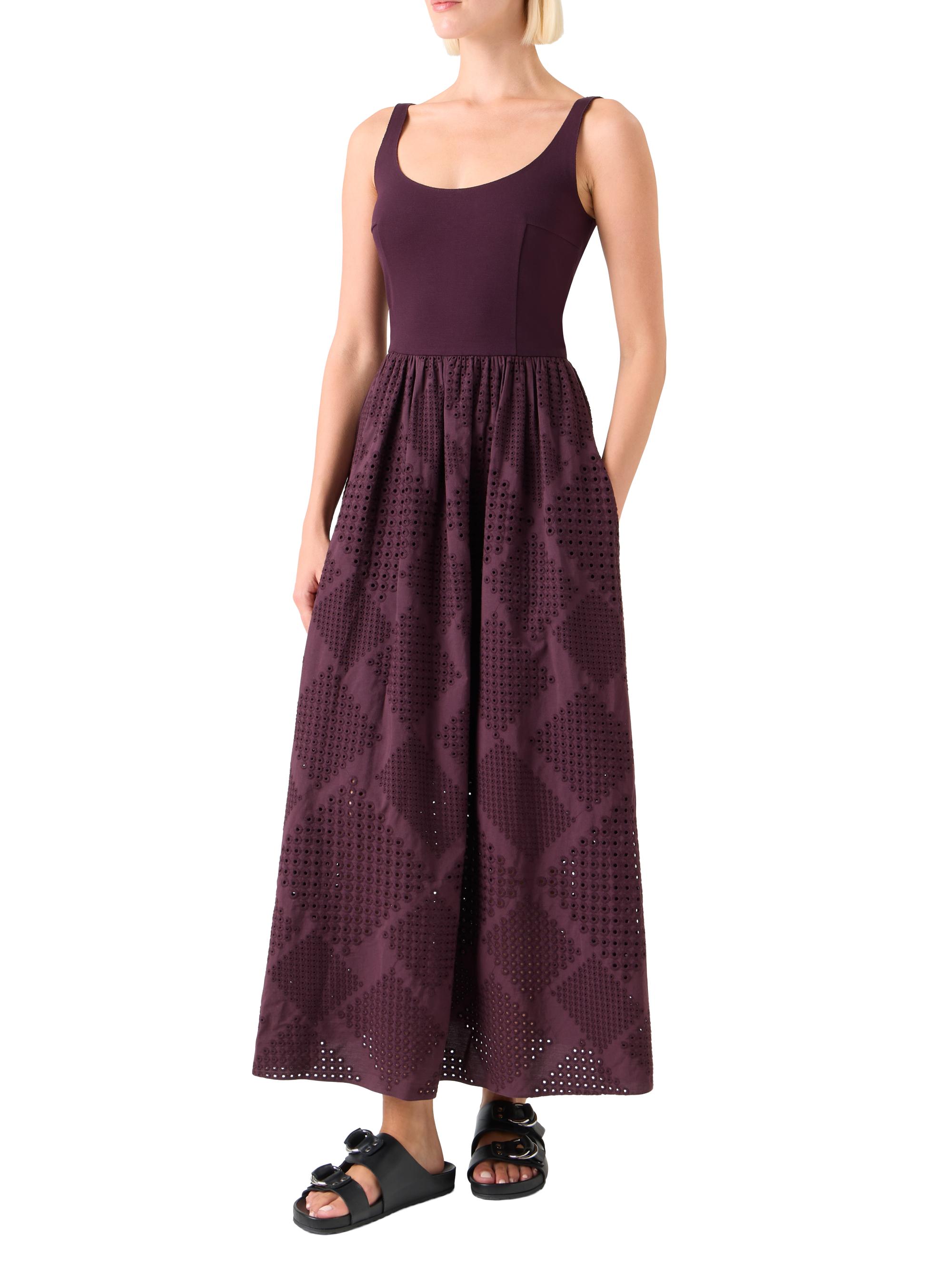 Akris punto Wool Belted Eyelet-Trim Maxi Dress | Saks Fifth Avenue