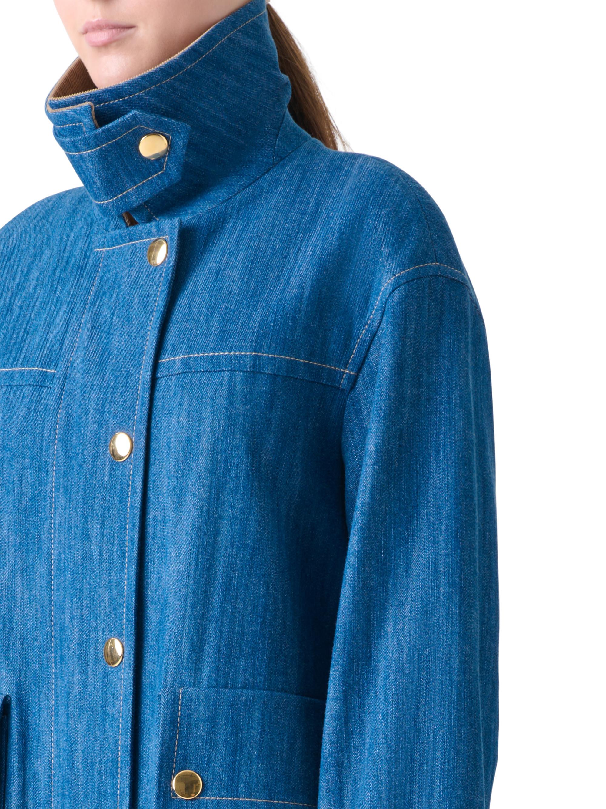 Akris punto Corduroy-Trimmed Denim Jacket | Saks Fifth Avenue