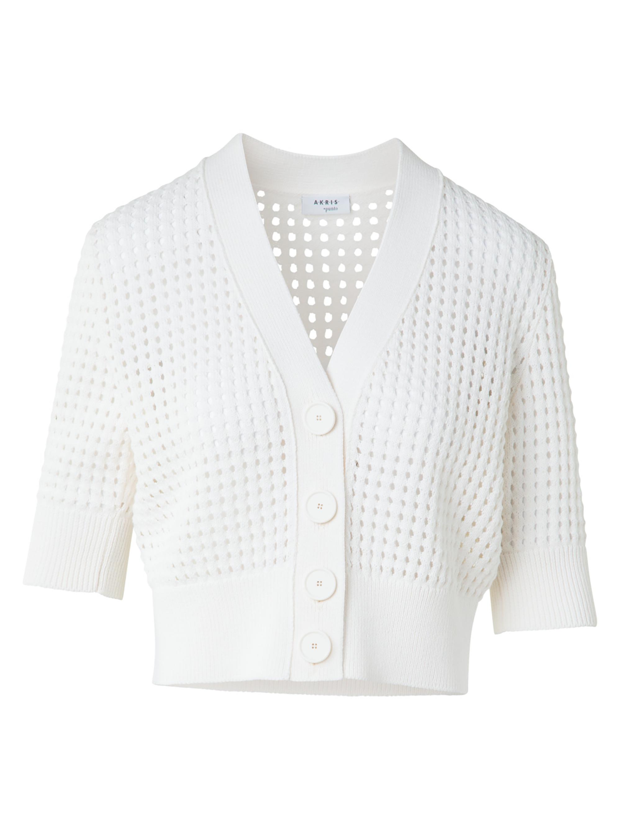 Akris punto Women's Open-Knit Cotton Cardigan - Cream