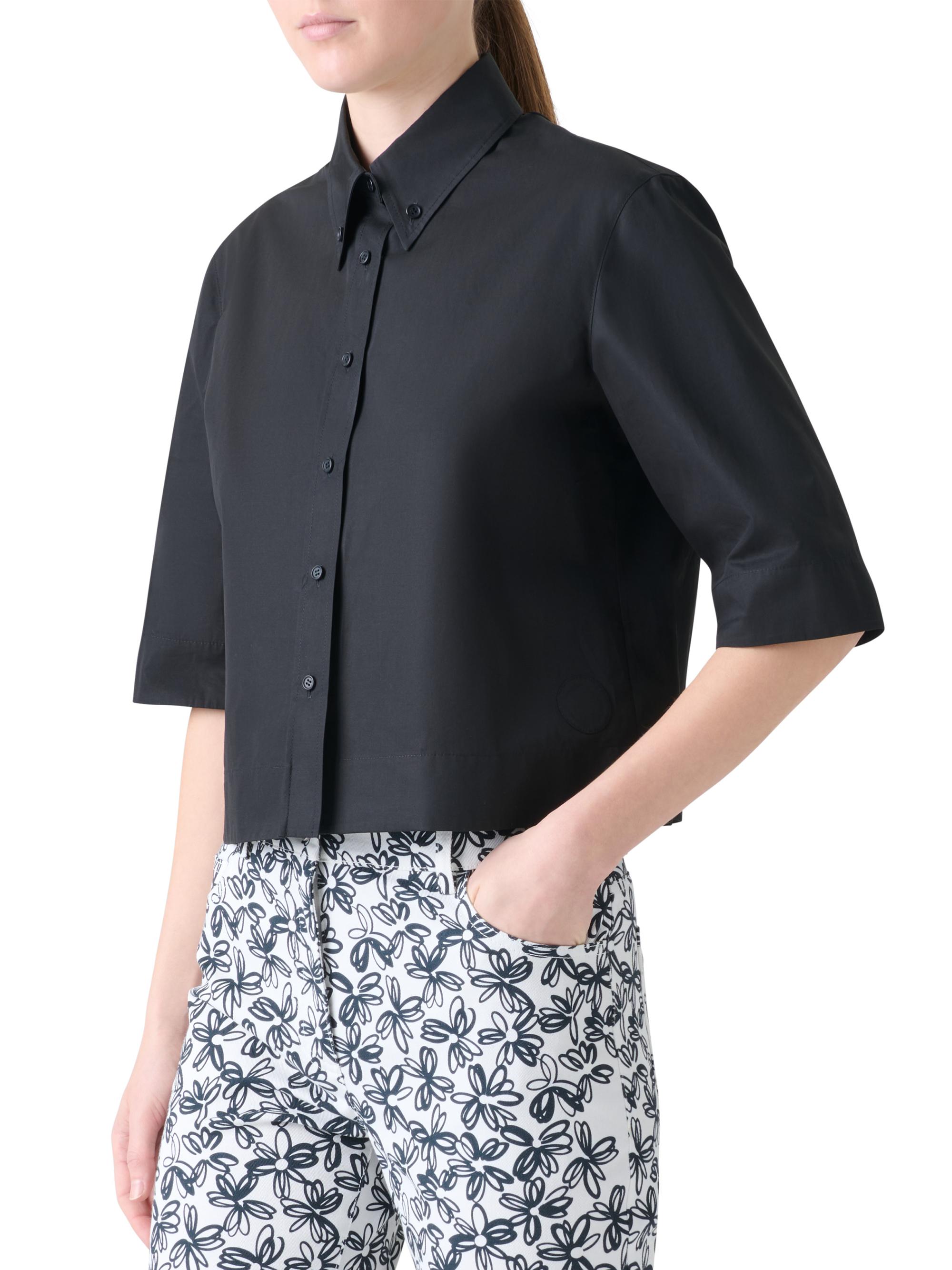 Poplin & Mesh Boxy Blouse