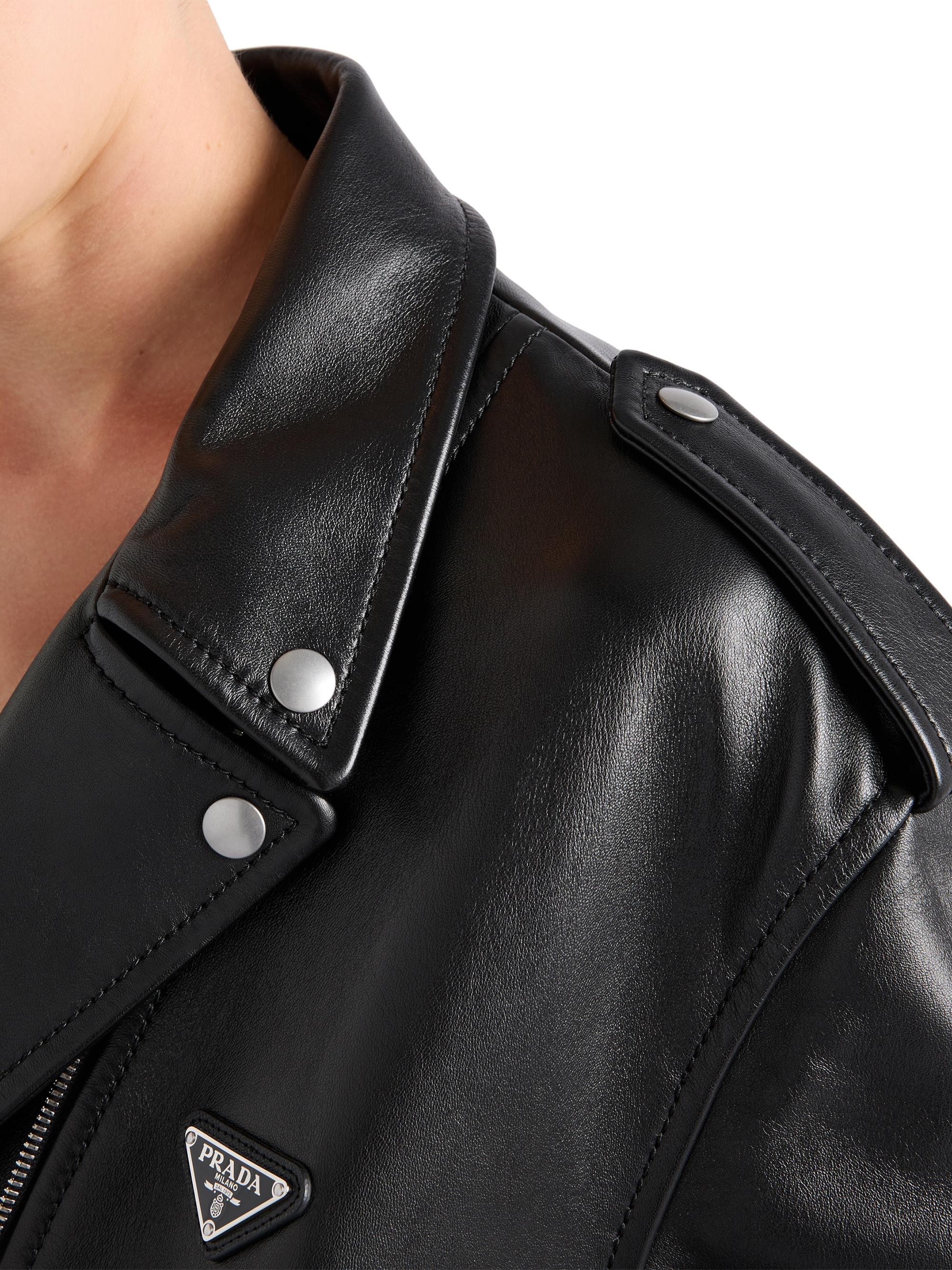 Prada Nappa Leather Biker Jacket | Saks Fifth Avenue