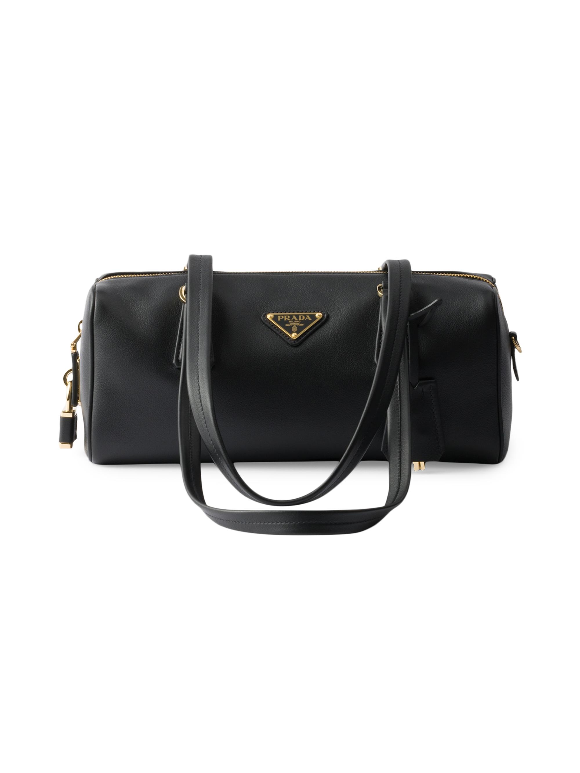 Prada Medium Leather Top Handle Bag with Lock | Saks Fifth Avenue