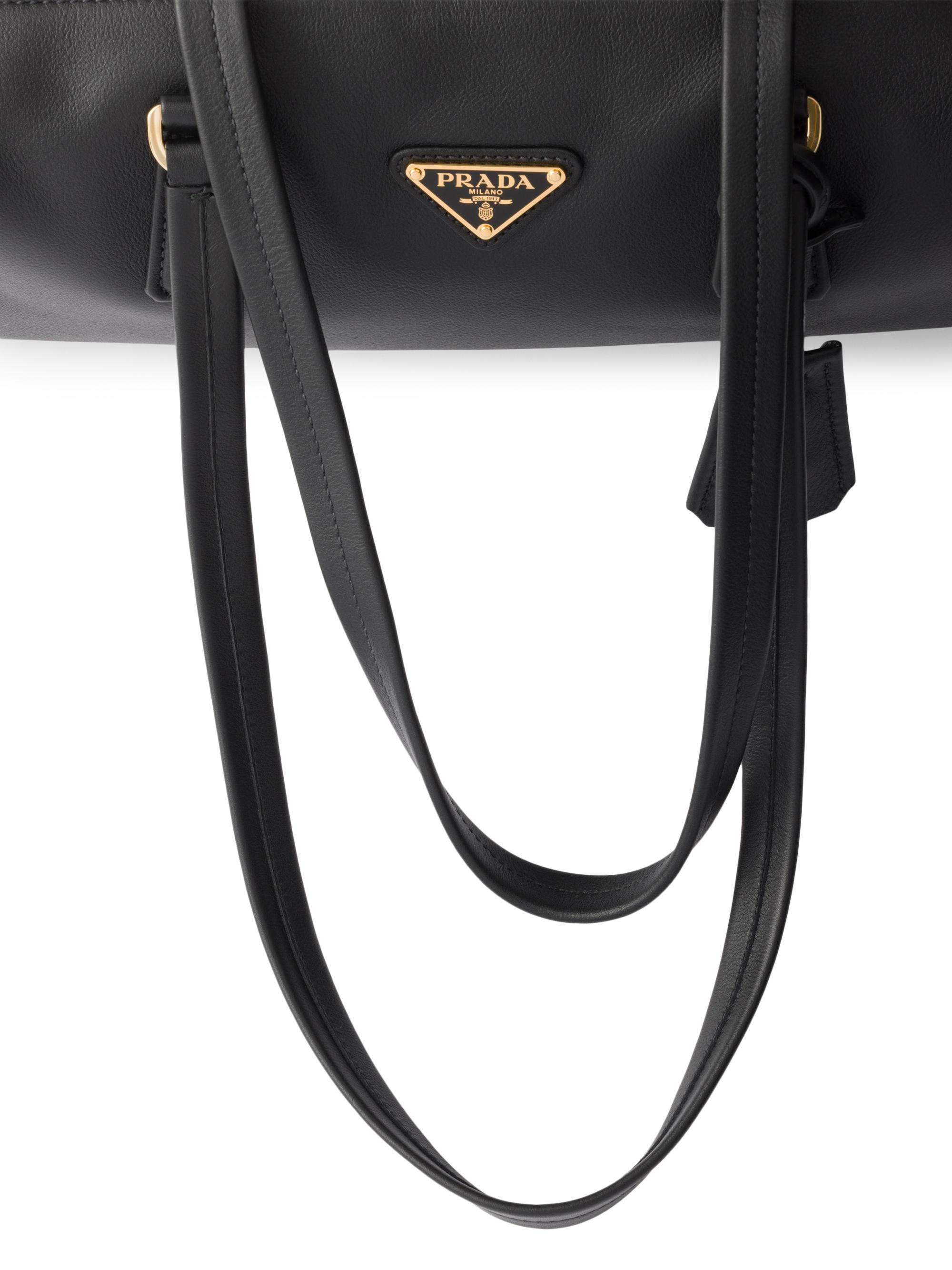 Prada Medium Leather Top Handle Bag with Lock | Saks Fifth Avenue