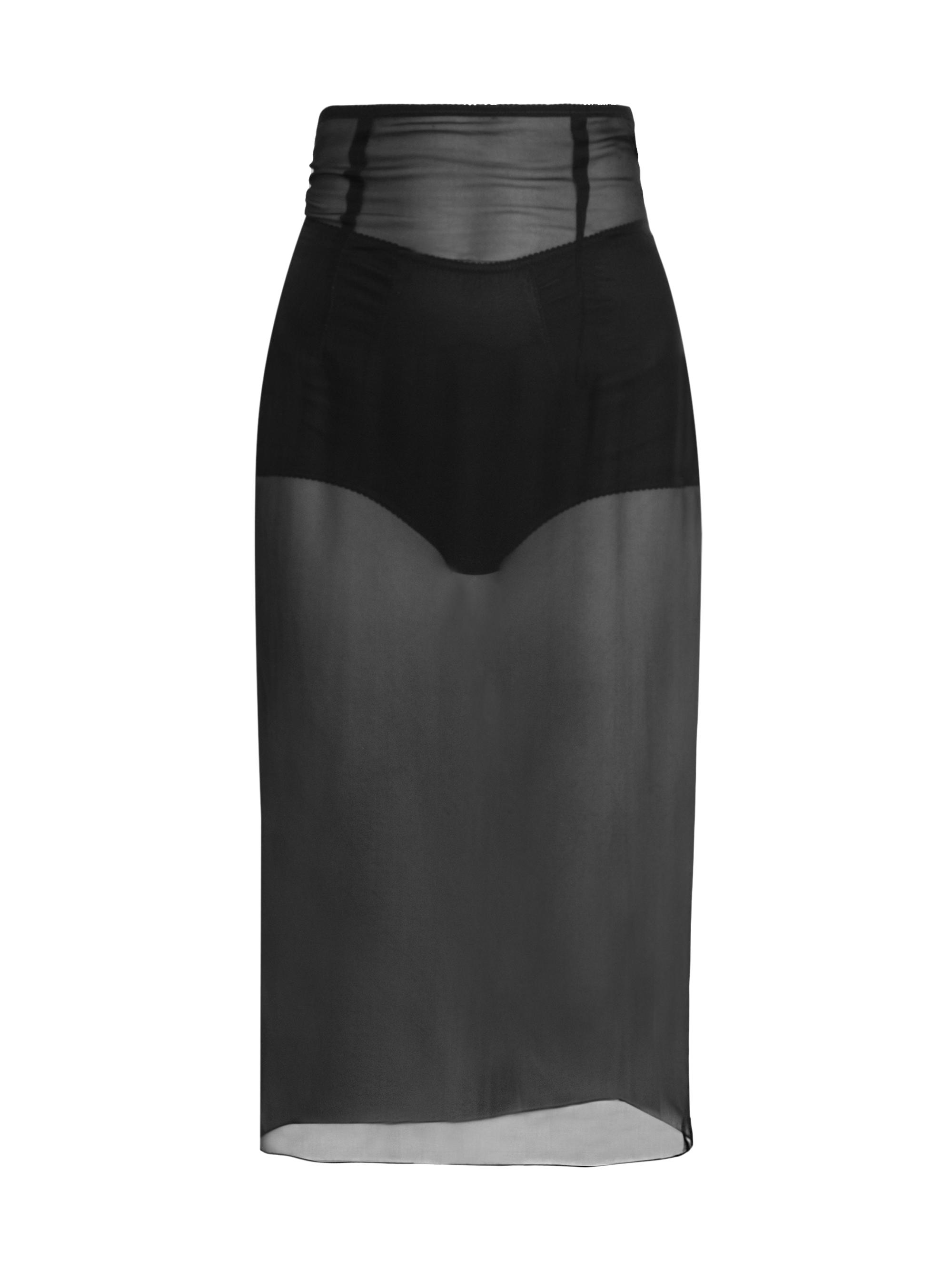 Dolce & Gabbana Women's Marquisette Stretch-Silk Pencil Midi-Skirt - Nero