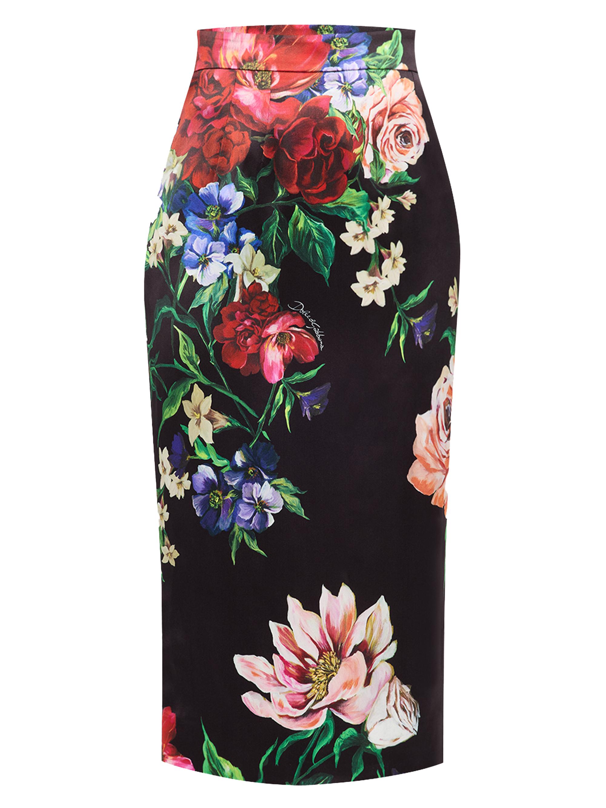 Dolce & Gabbana Women's Floral High-Rise Pencil Skirt