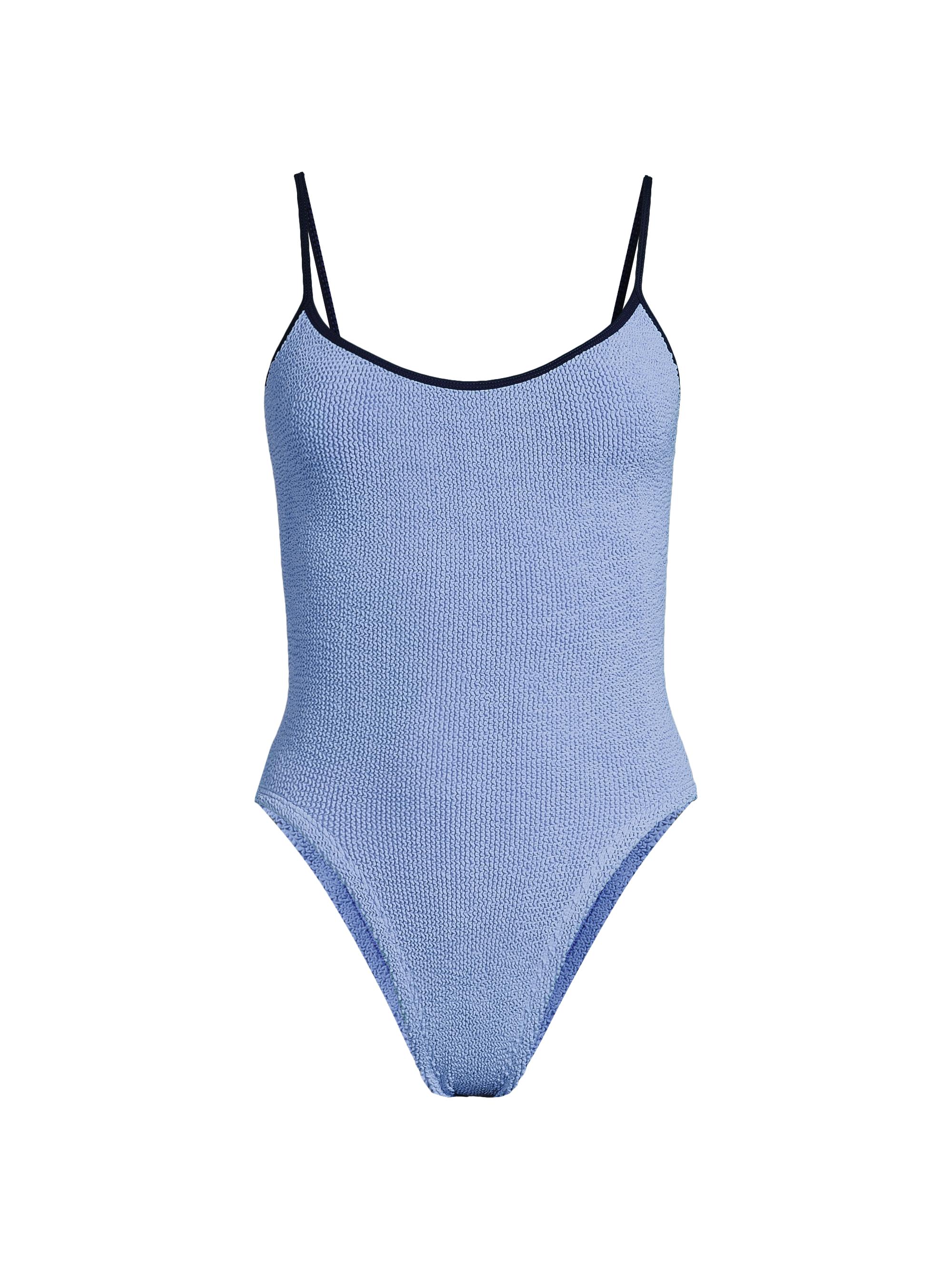 Hunza G Women's Pamela Crinkle-Effect One-Piece Swimsuit - Cornflower Navy